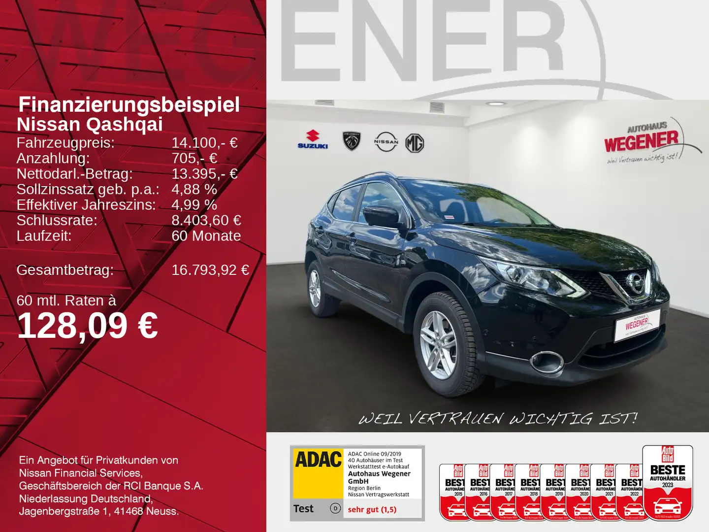 Nissan Qashqai QASHQAI TEKNA 1.6 DIG-T SHZ NAVI PANO SHZ 360° Schwarz - 2