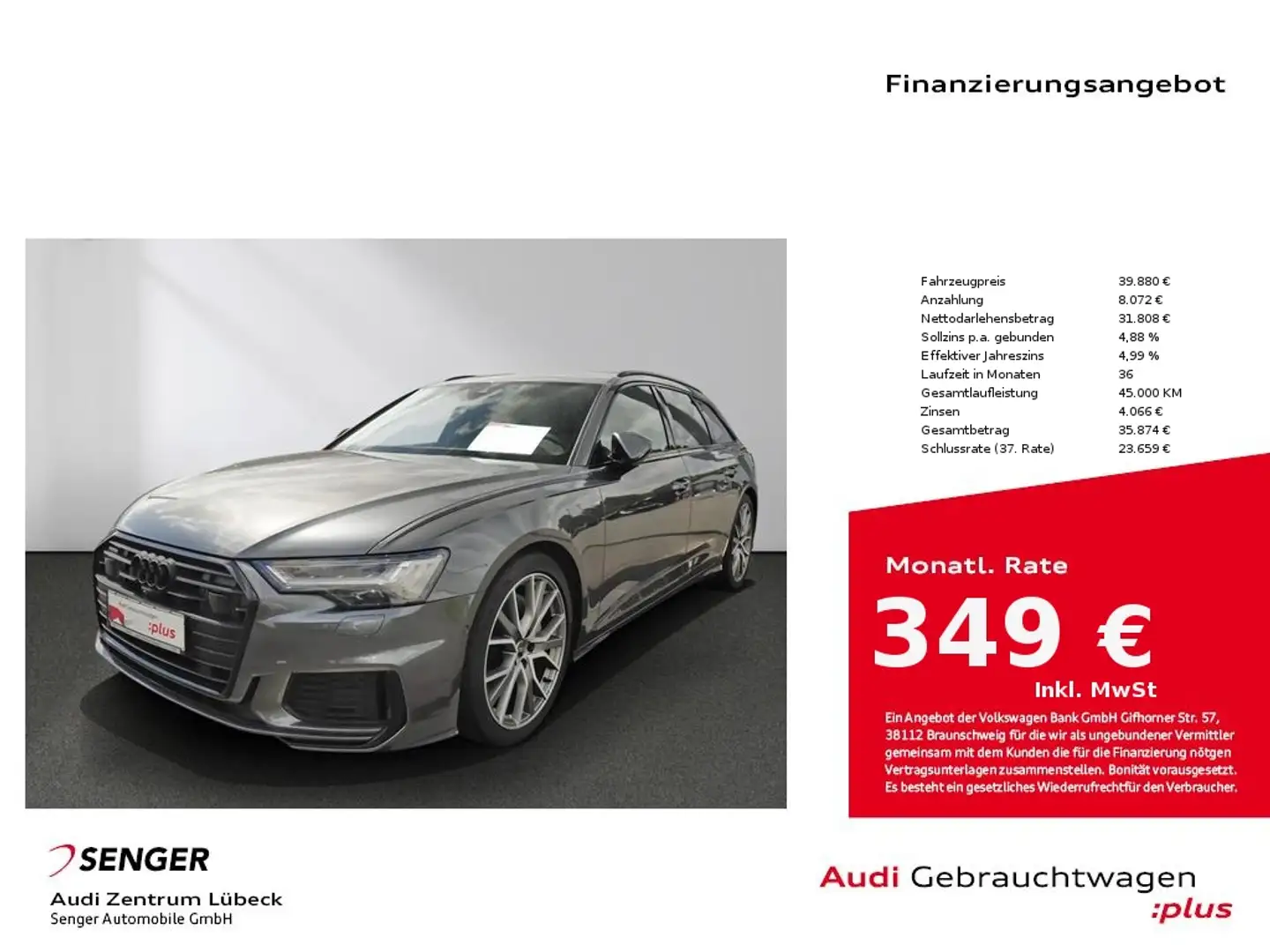 Audi A6 Avant 50 TDI quattro Sport AHK Matrix Standhz Grijs - 1