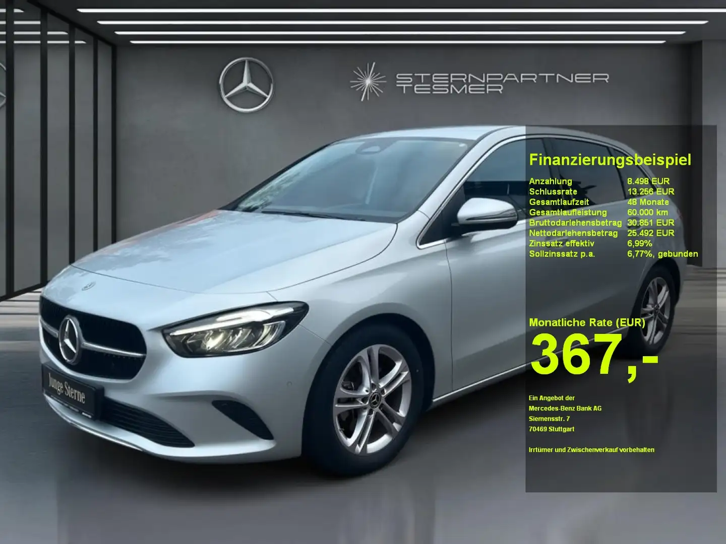 Mercedes-Benz B 200 d Progressive+AHK+LED+KeylessGo+el.Hecklap Silber - 1