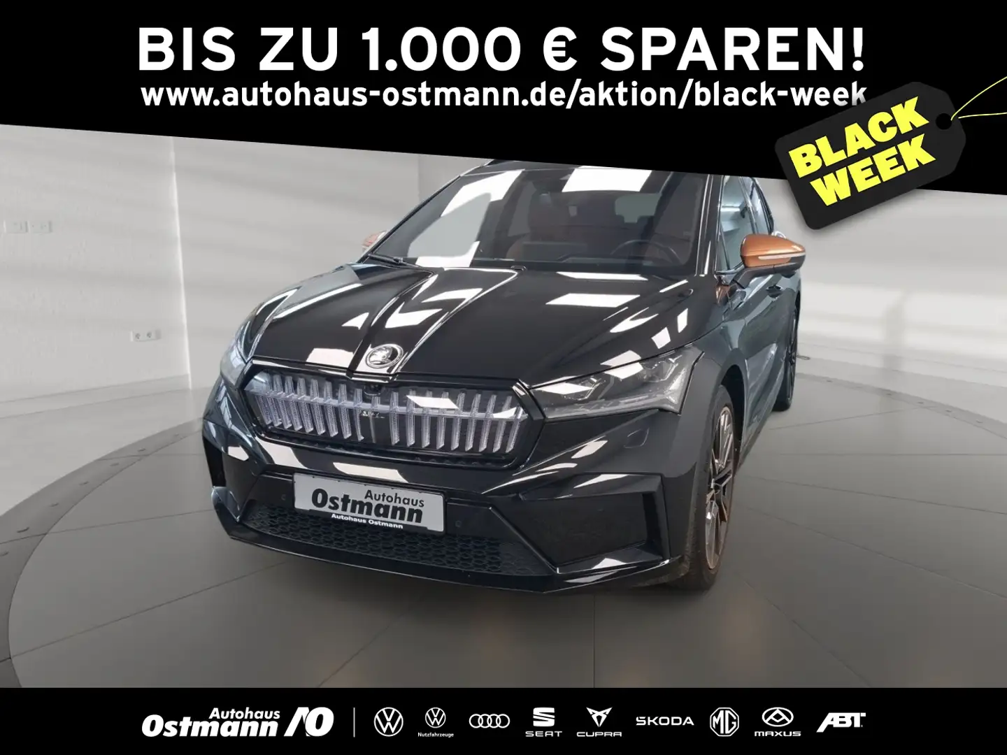 Skoda Enyaq 80 Founders Edit. 360° ACC AHK HUD LED PANO Schwarz - 1