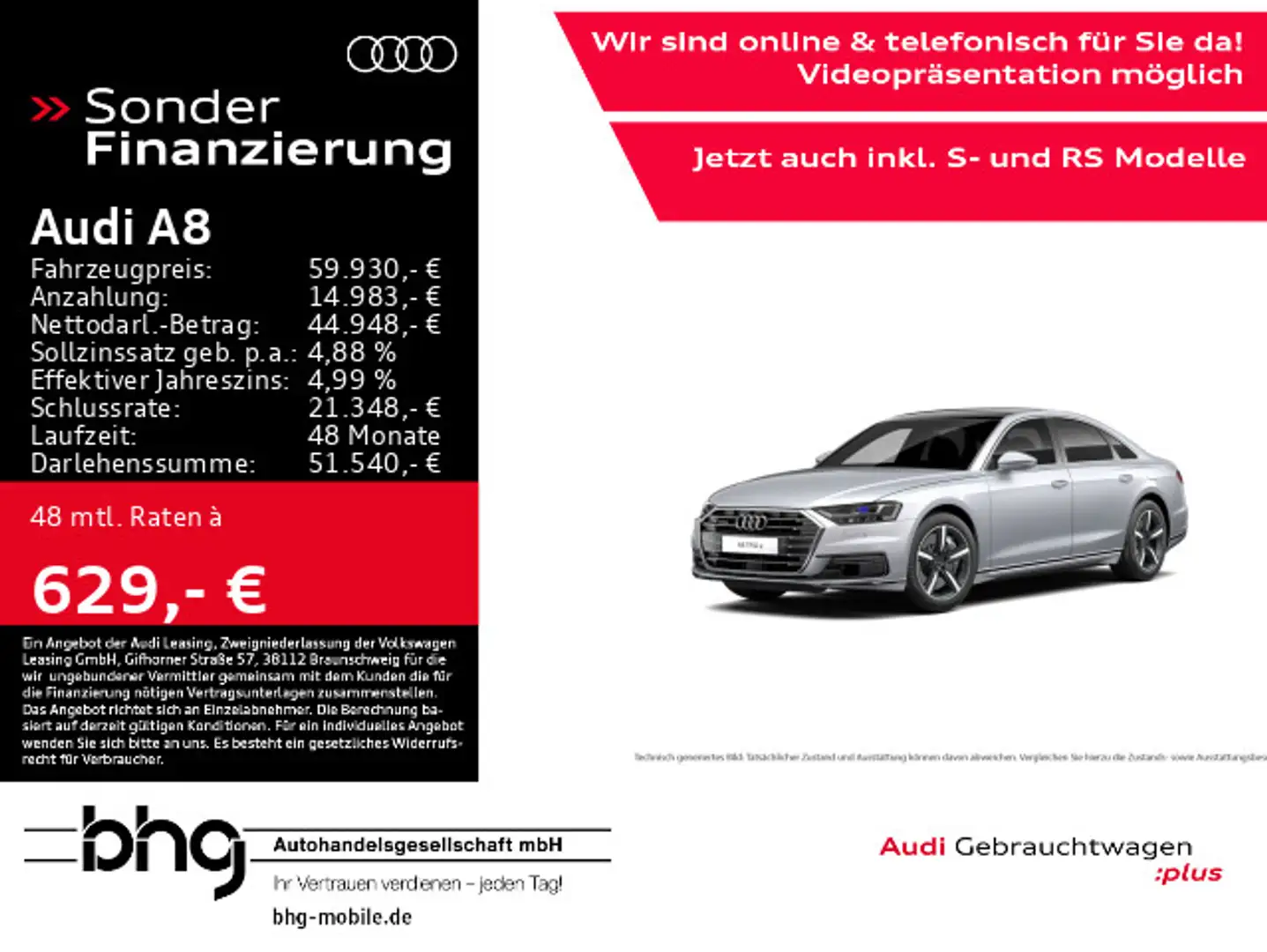 Audi A8 60 TFSI e quattro tiptronic Argento - 1