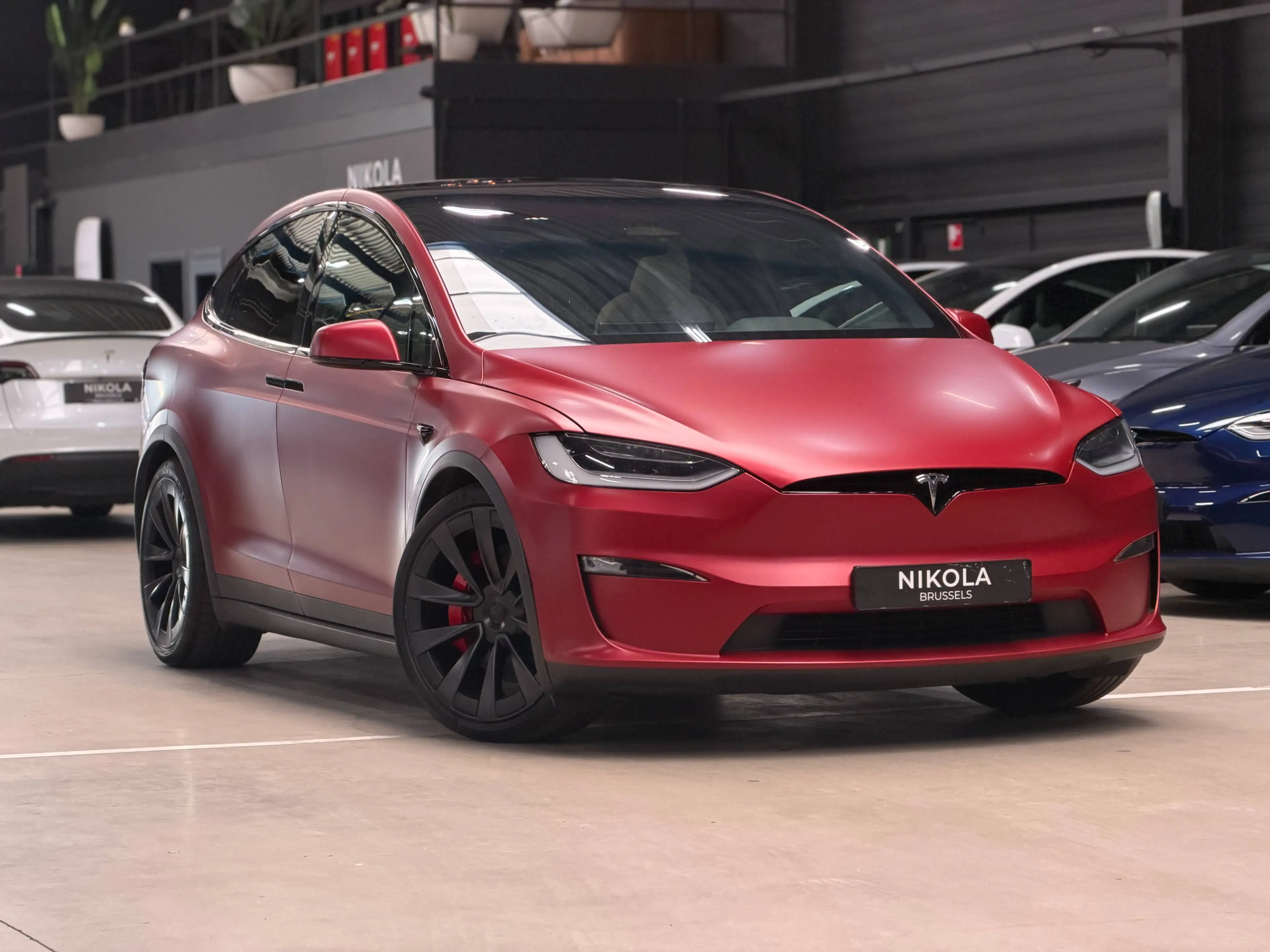 Tesla Model X PLAID - FULL WRAP SATIN RED - ENHANCED AUTOPILOT - 6 SEATS - 1.020HP - 22inch WHEELS