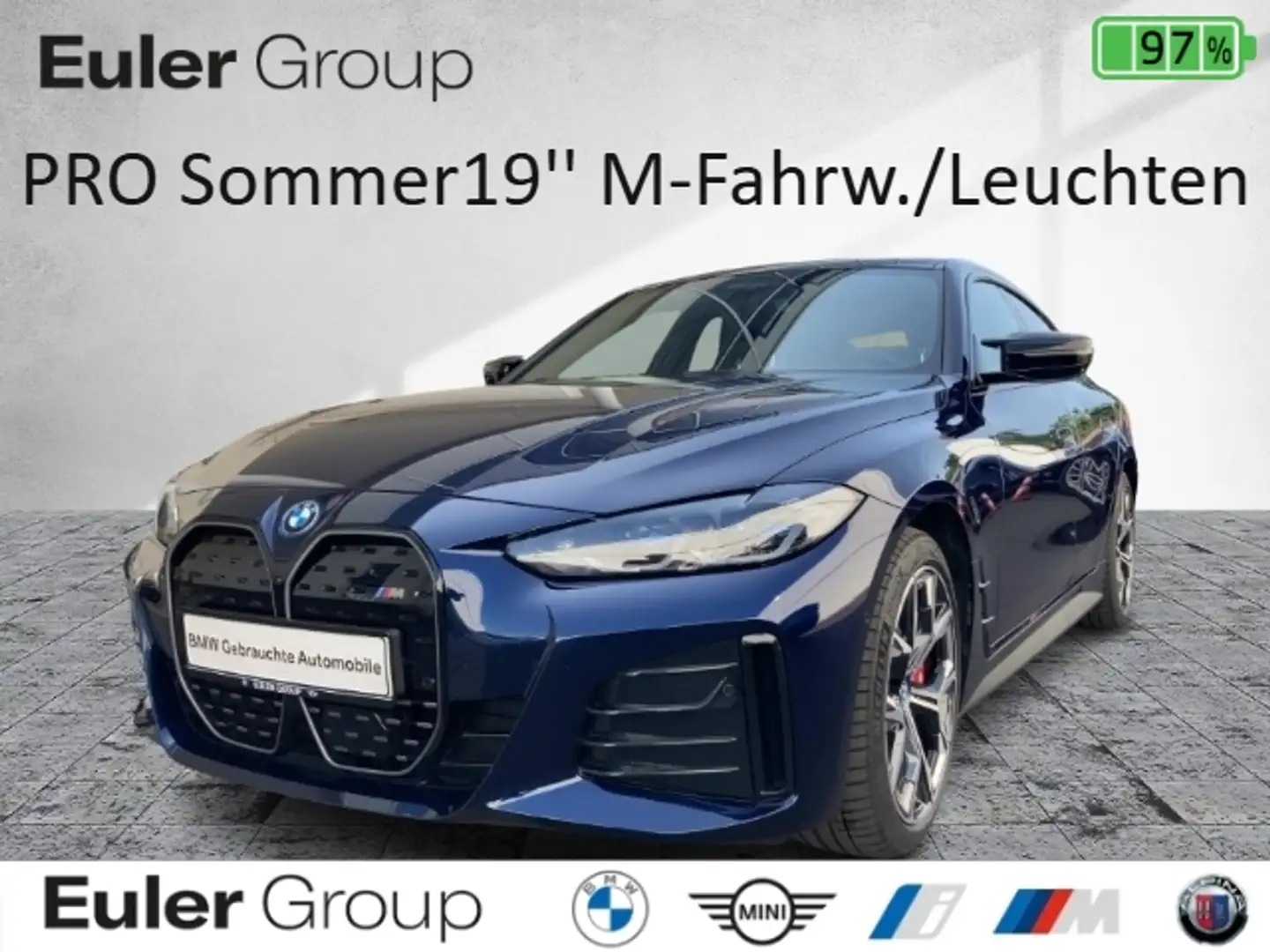 BMW i4 M-PRO Sommer19'' M-Fahrw./Leuchten/Lenk ParkAss+ H Blauw - 1