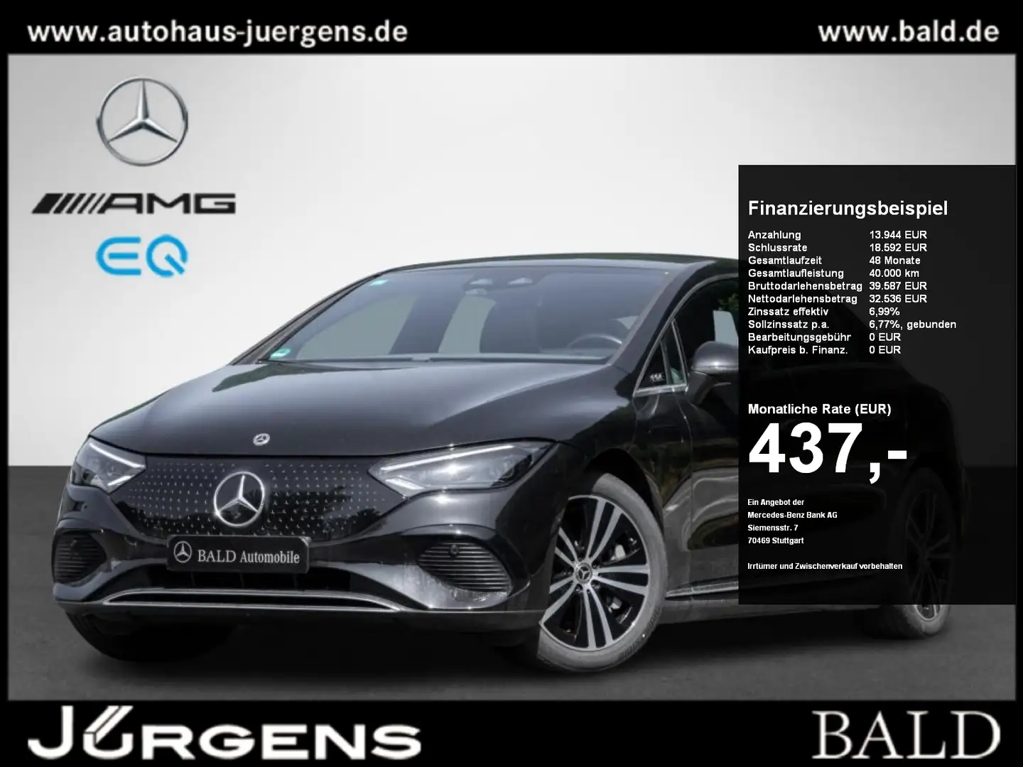 Mercedes-Benz EQE 300 Electric-Art/Digital/Pano/Burm3D/360/Mem Schwarz - 1