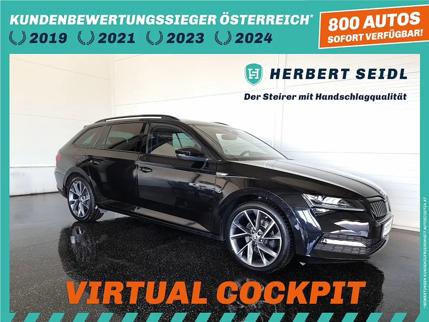 Skoda Superb Kombi SPORTLINE IV 156/218 DSG *SKY / STANDHEIZ... Zwart - 1