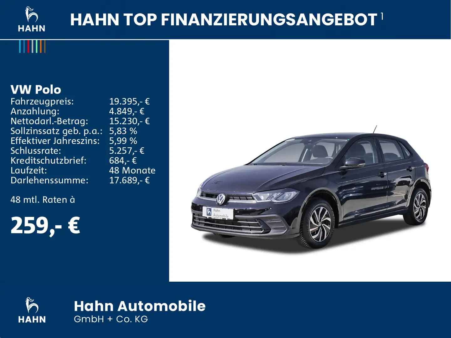 Volkswagen Polo 1.0TSI DSG Life App-Connect ACC Climatr DAB Schwarz - 2