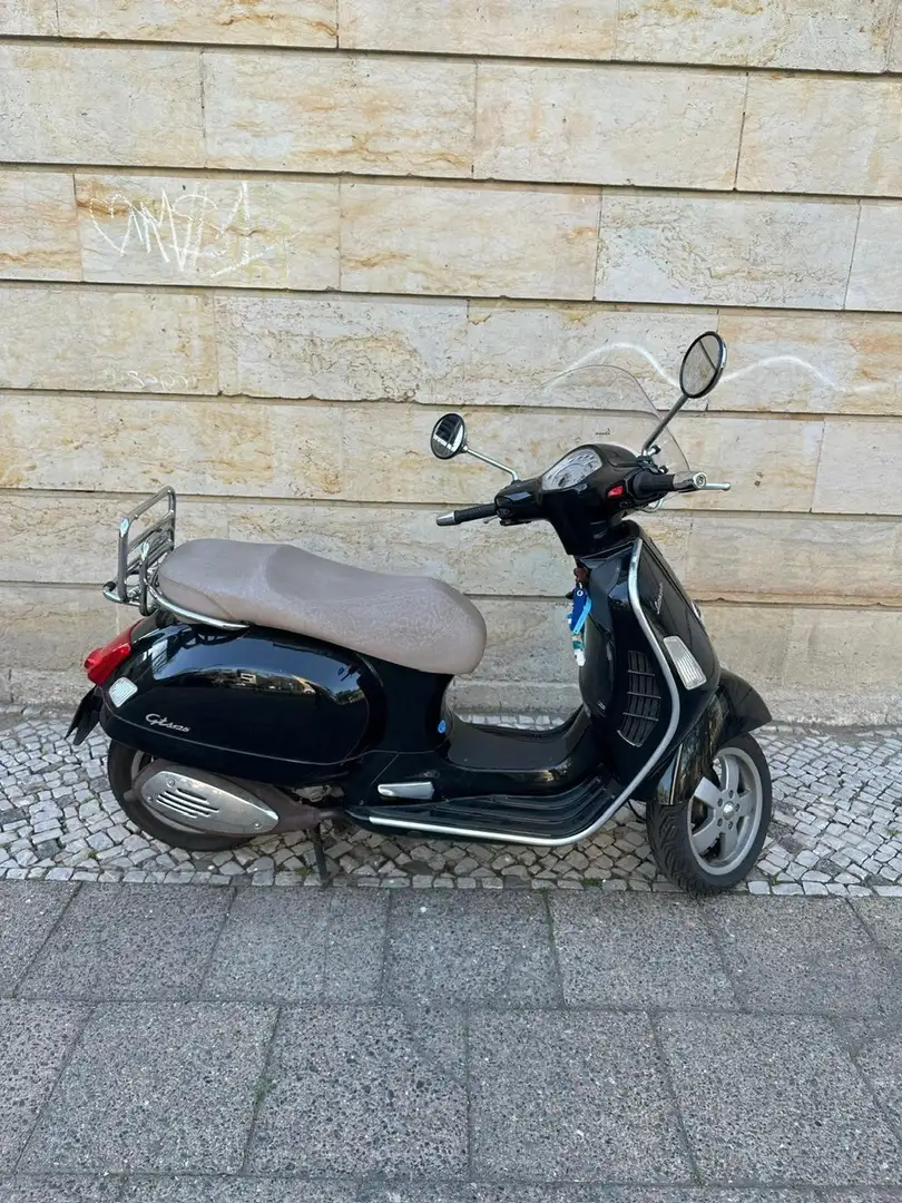 Vespa GTS 125 Schild Chromträger TÜV NEU crna - 2