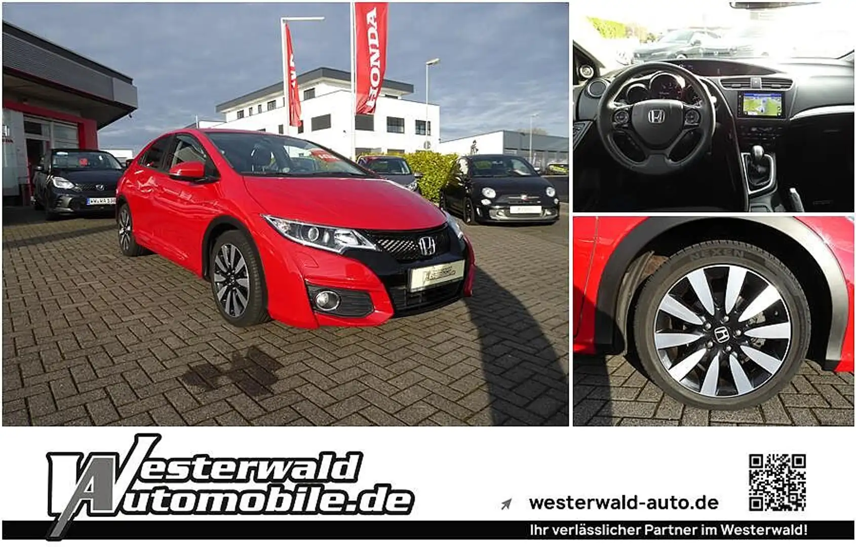 Honda Civic 1.6 i-DTEC Elegance / Navi Rouge - 1