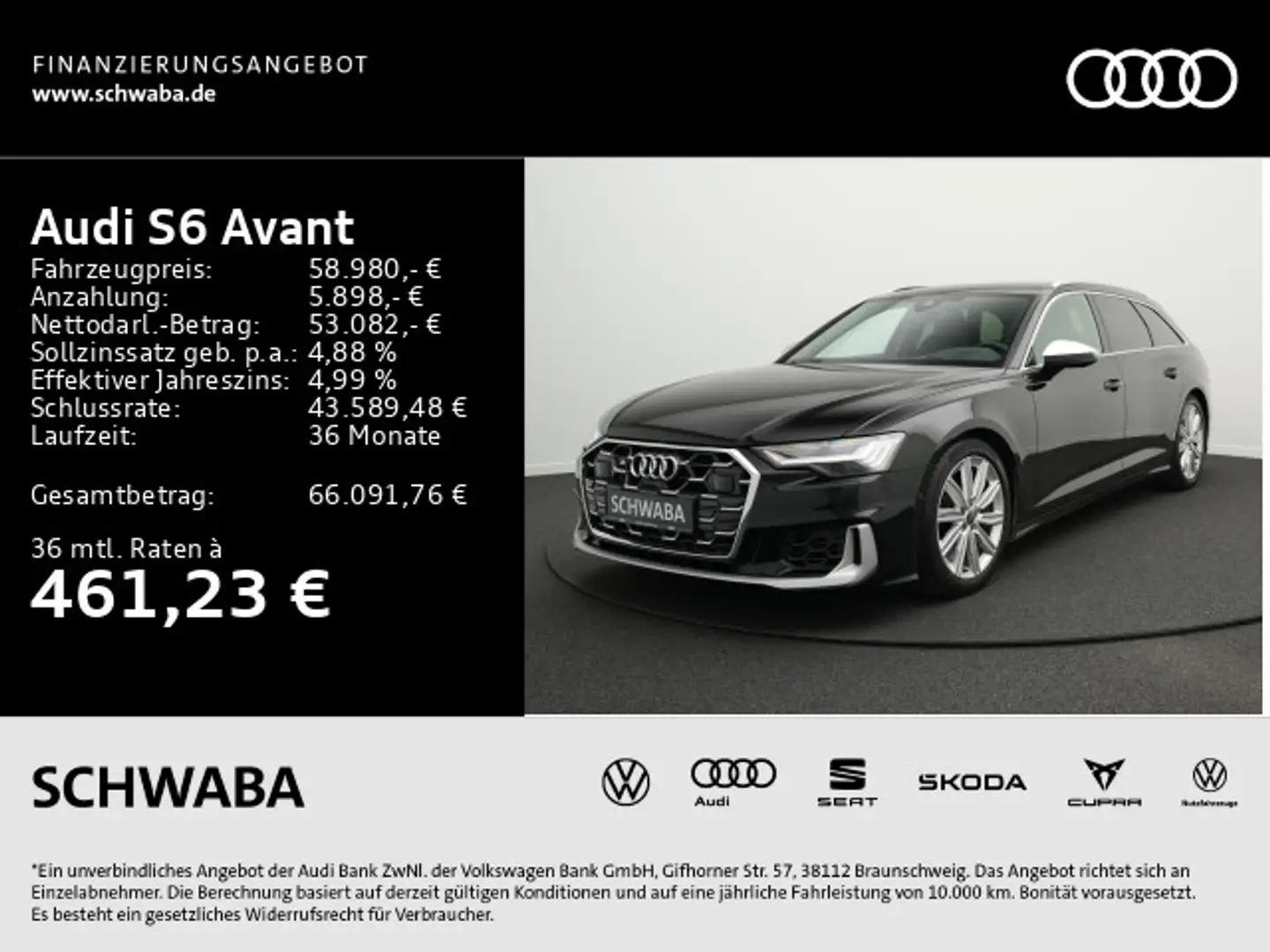 Audi S6 TDI *MATRIX*Allr.Lenk*PANO*AHK*B&O*HdUp Noir - 1