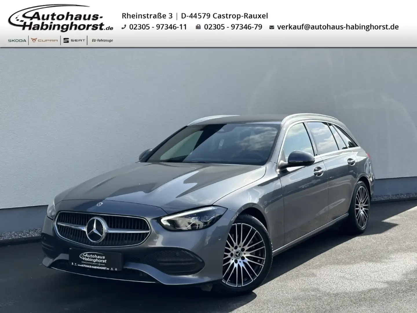 Mercedes-Benz C 200 T-Modell Automatik Avantgarde Navi AHK LED Grau - 1