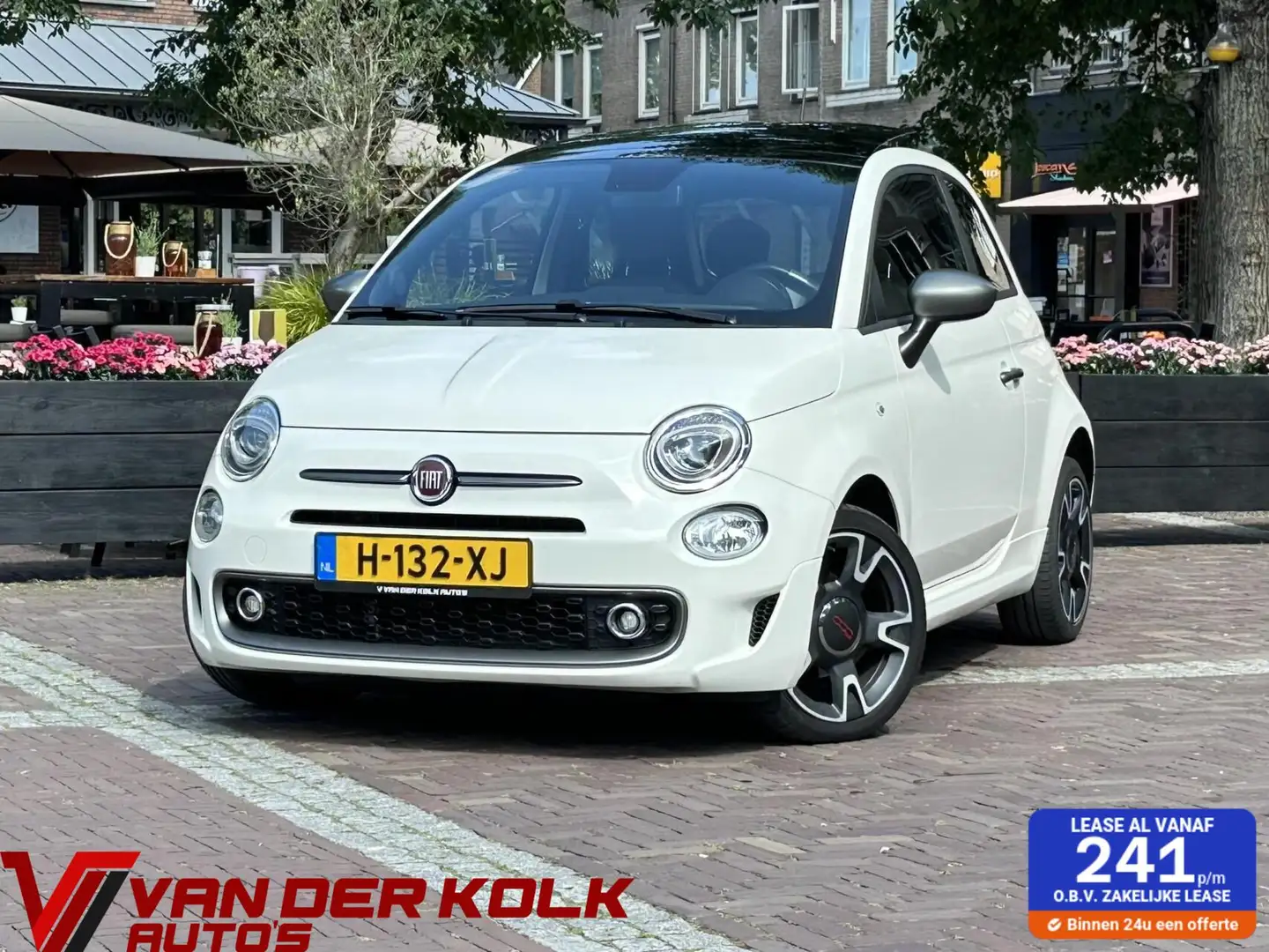 Fiat 500 S 1.2 Parelmoer Automaat Panorama Carplay Navi Cli Wit - 1