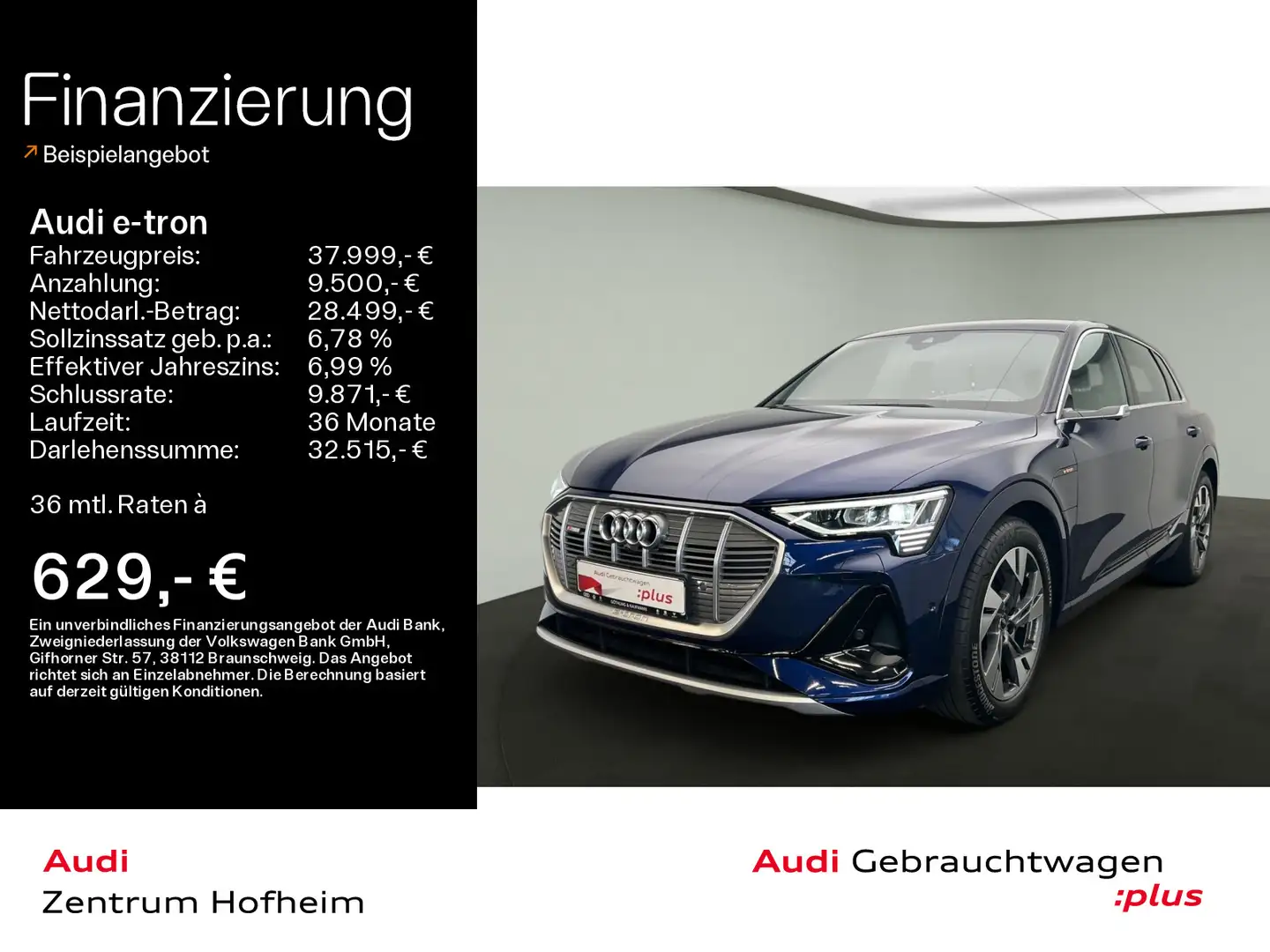 Audi e-tron 55 qu S line*Air*HUD*Matrix*Virtual*Navi* Blau - 1