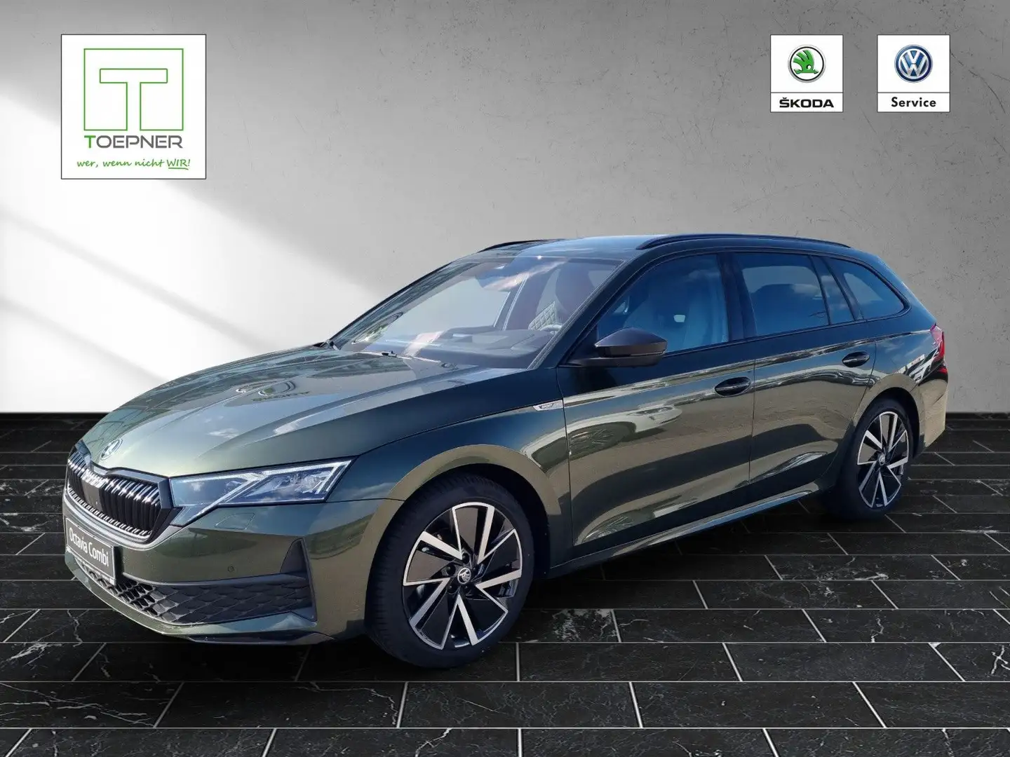 Skoda Octavia Combi 2.0 TDI 110 kW Sportline AHK Grün - 2