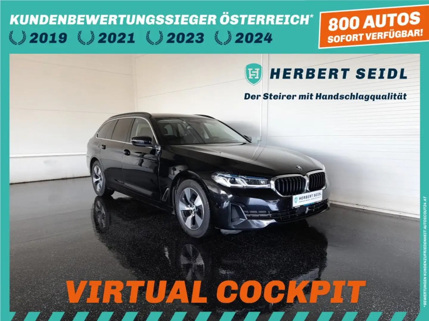 BMW 520 d TOURING Aut *LASER LED / NAVI / LIVE COCKPIT PROF. / HEAD-UP / 4-ZONEN-KLIMA / E-KLAPPE* Schwarz - 1