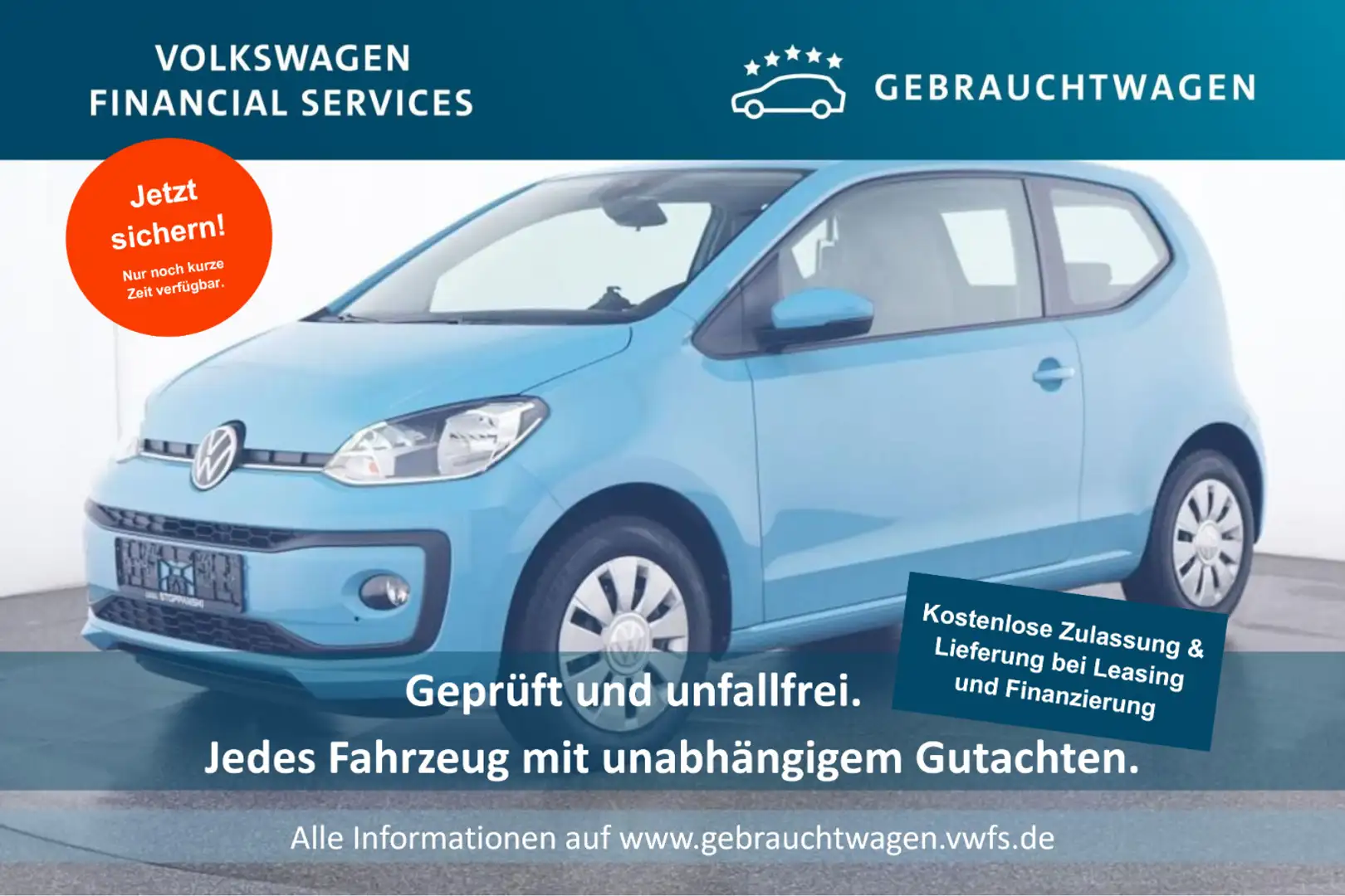 Volkswagen up! move up! 1.0 MPI 48kW Klima*SH Bleu - 1