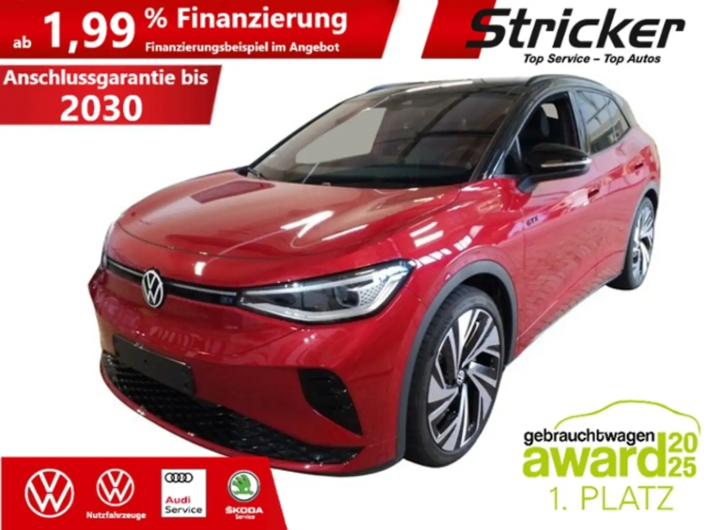 Volkswagen ID.4 GTX 250/77 354,-ohne Anzahlung Pano Wärmepumpe Rot - 2