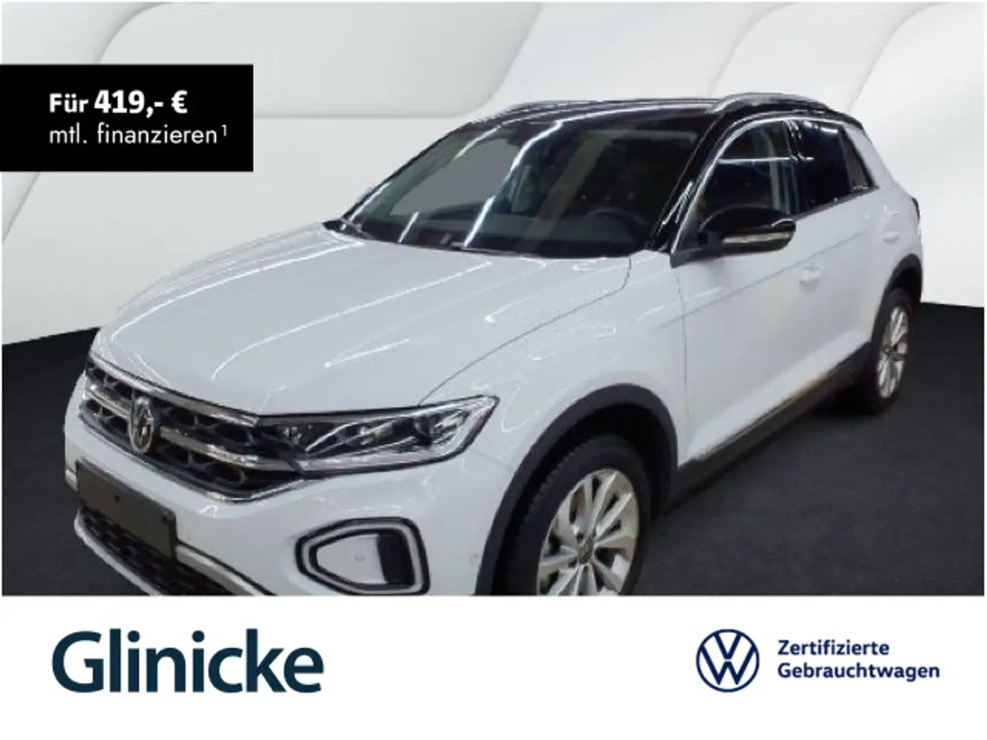Volkswagen T-Roc 1.5 TSI DSG Style AHL Klima Navi Bluetooth Weiß - 1