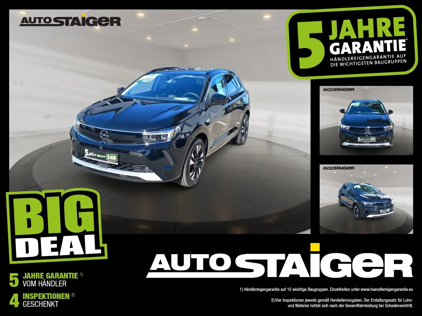 Opel Grandland Turbo Elegance AHK-abnehmbar, Automatik Schwarz - 1
