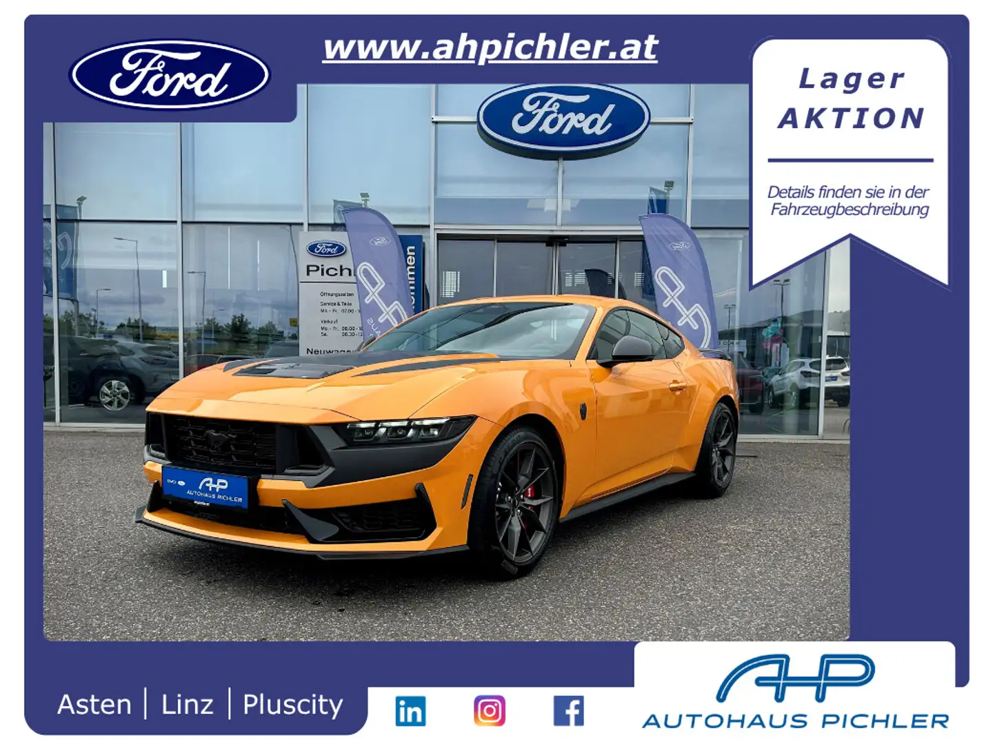 Ford Mustang 5,0 Ti-VCT V8 Dark Horse - LAGERFAHRZEUG Orange - 1