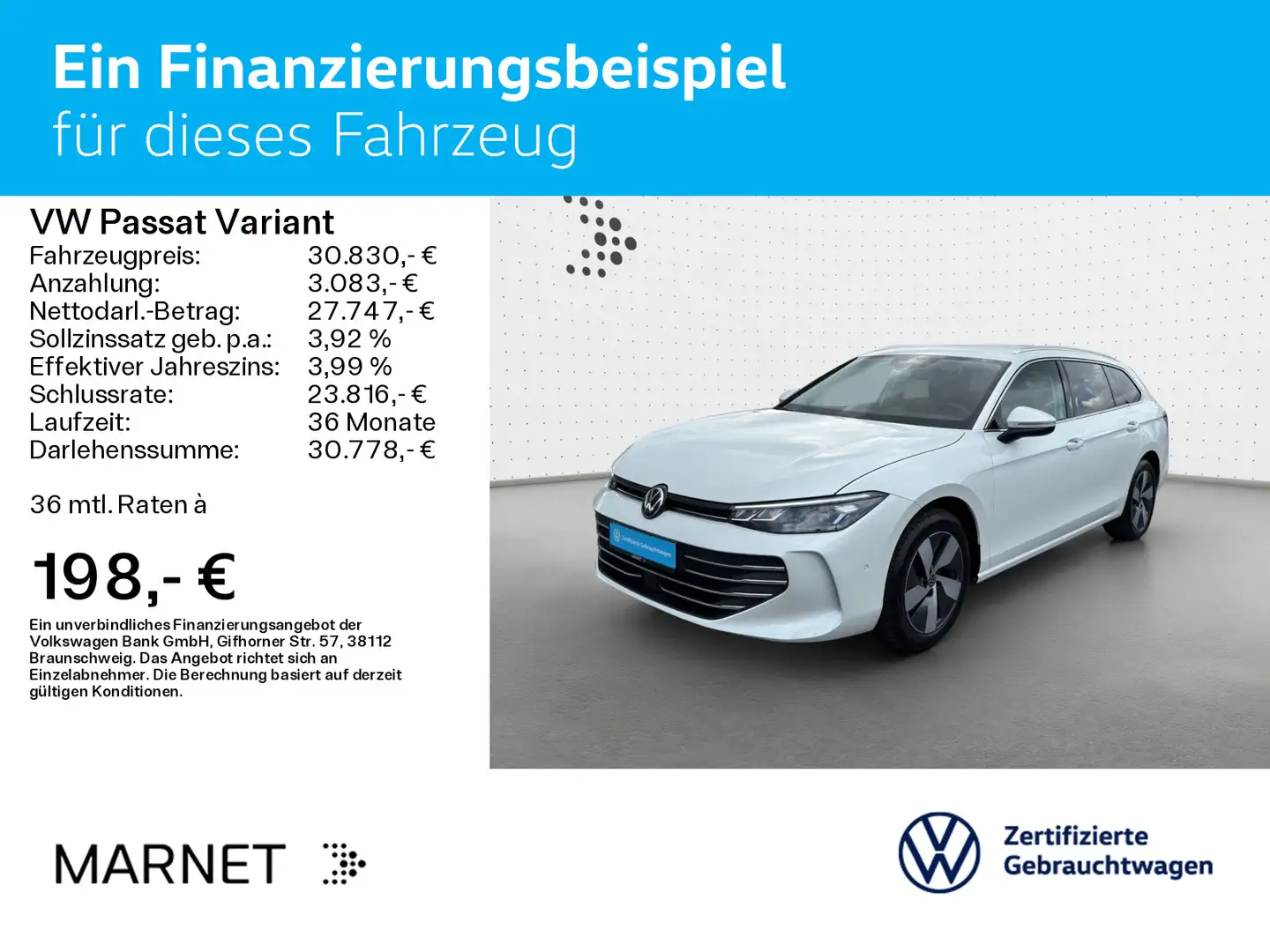 Volkswagen Passat Variant 1.5 eTSI DSG BUSINESS*LED*AHK*KAM Weiß - 2