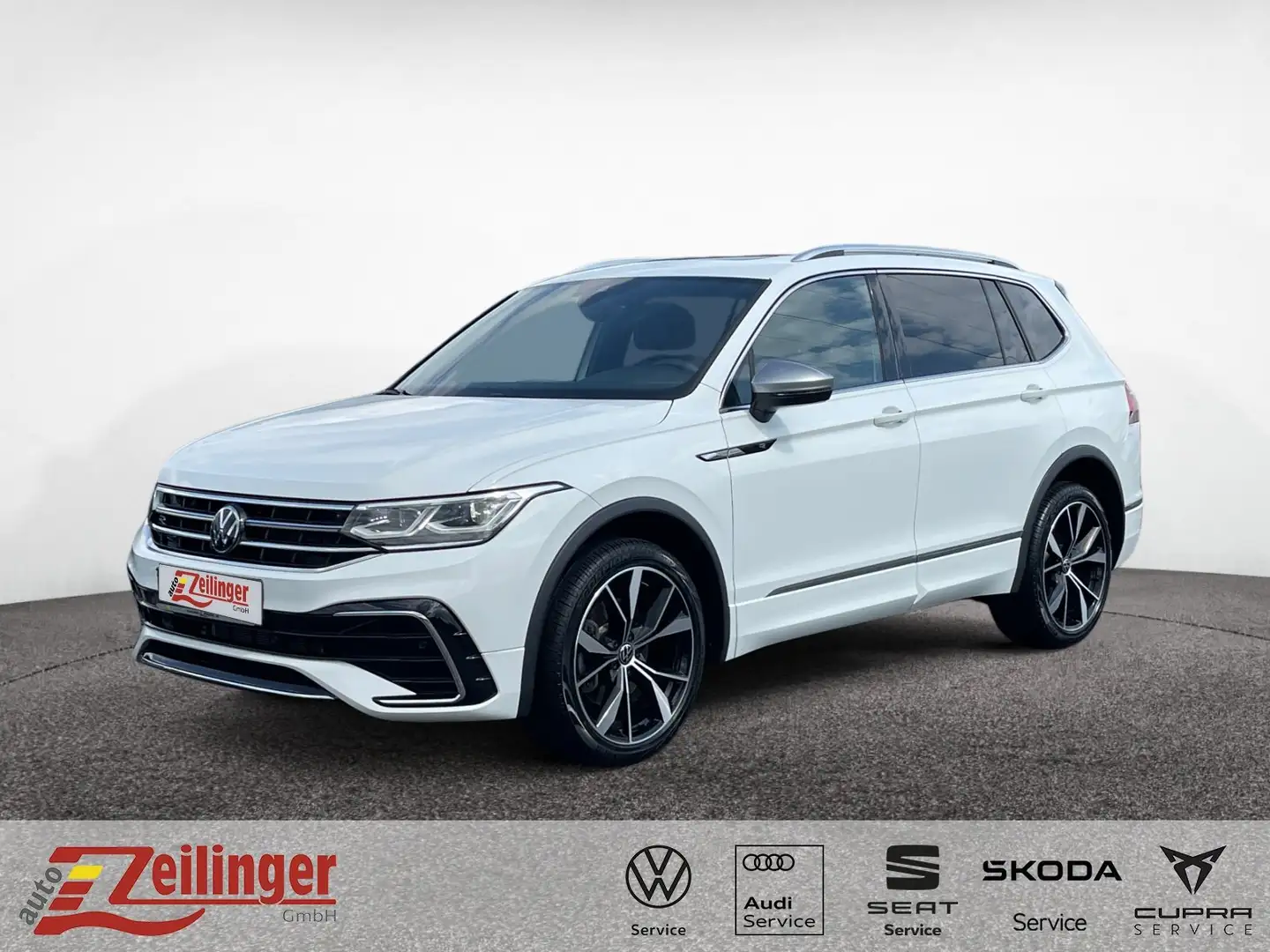 Volkswagen Tiguan Allspace R-Line 4M TDI DSG|AHK|PANO|20"|7 Weiß - 1