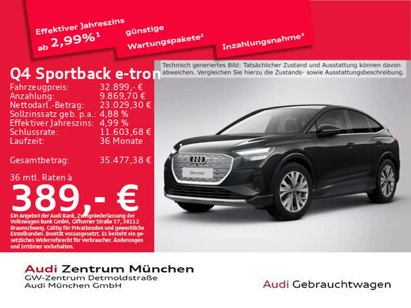 Audi Q4 e-tron Q4 Sportback 40 e-tron AHK/Virtual/Navi+ Schwarz - 1