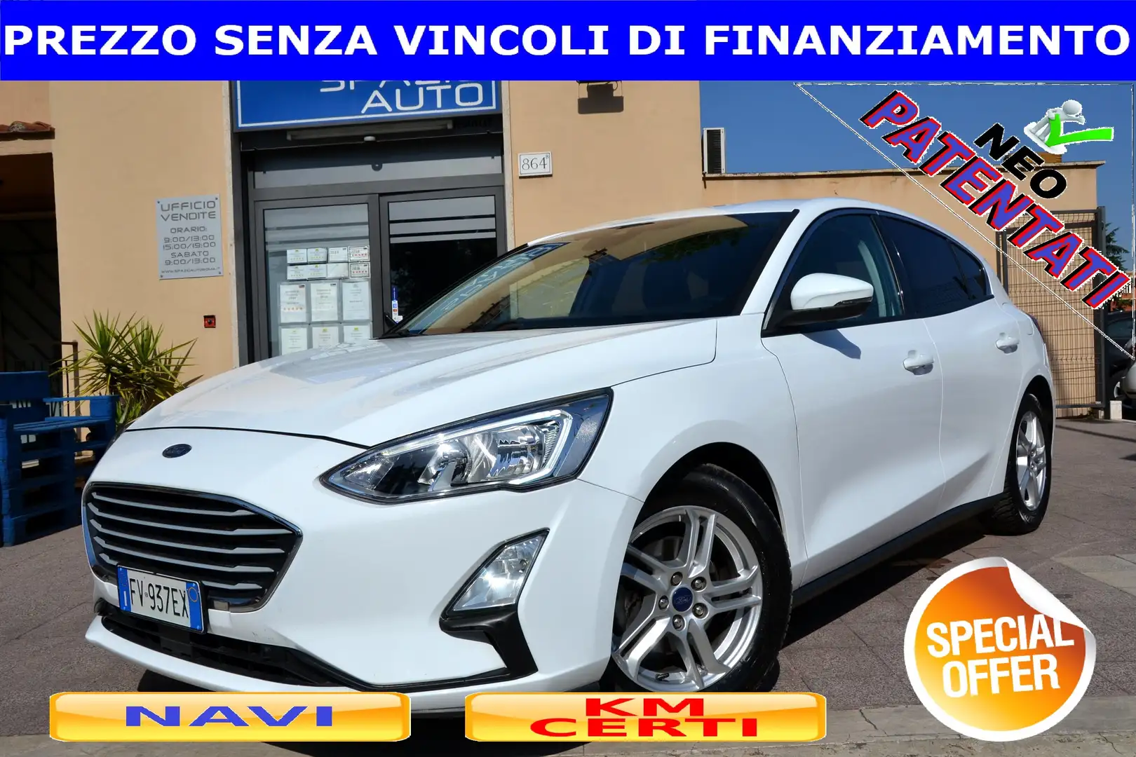 Ford Focus 1.0 100CV OK NEOPATENTATO  **PREZZO VERO** Bianco - 1