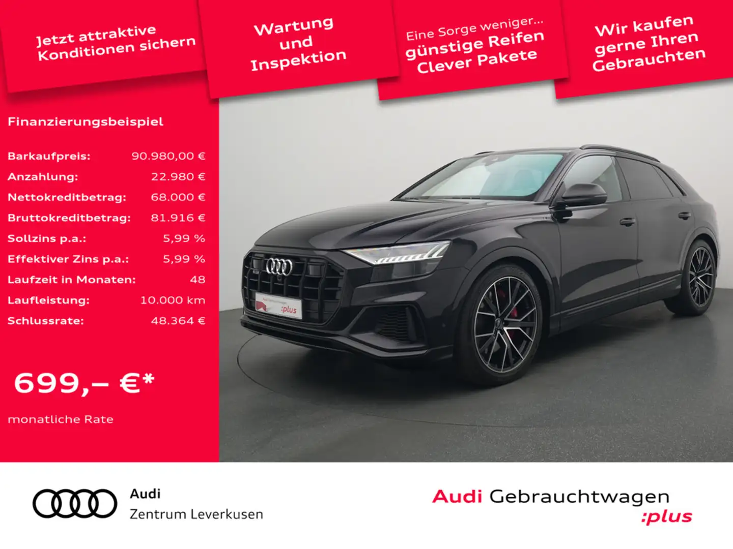 Audi SQ8 360° HUD PANO SSD MEMORY B&O AHK Schwarz - 1