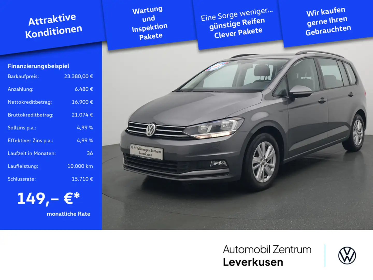 Volkswagen Touran FAMILY BUSINESS ACC SHZ CARPLAY PDC NAVI Noir - 1