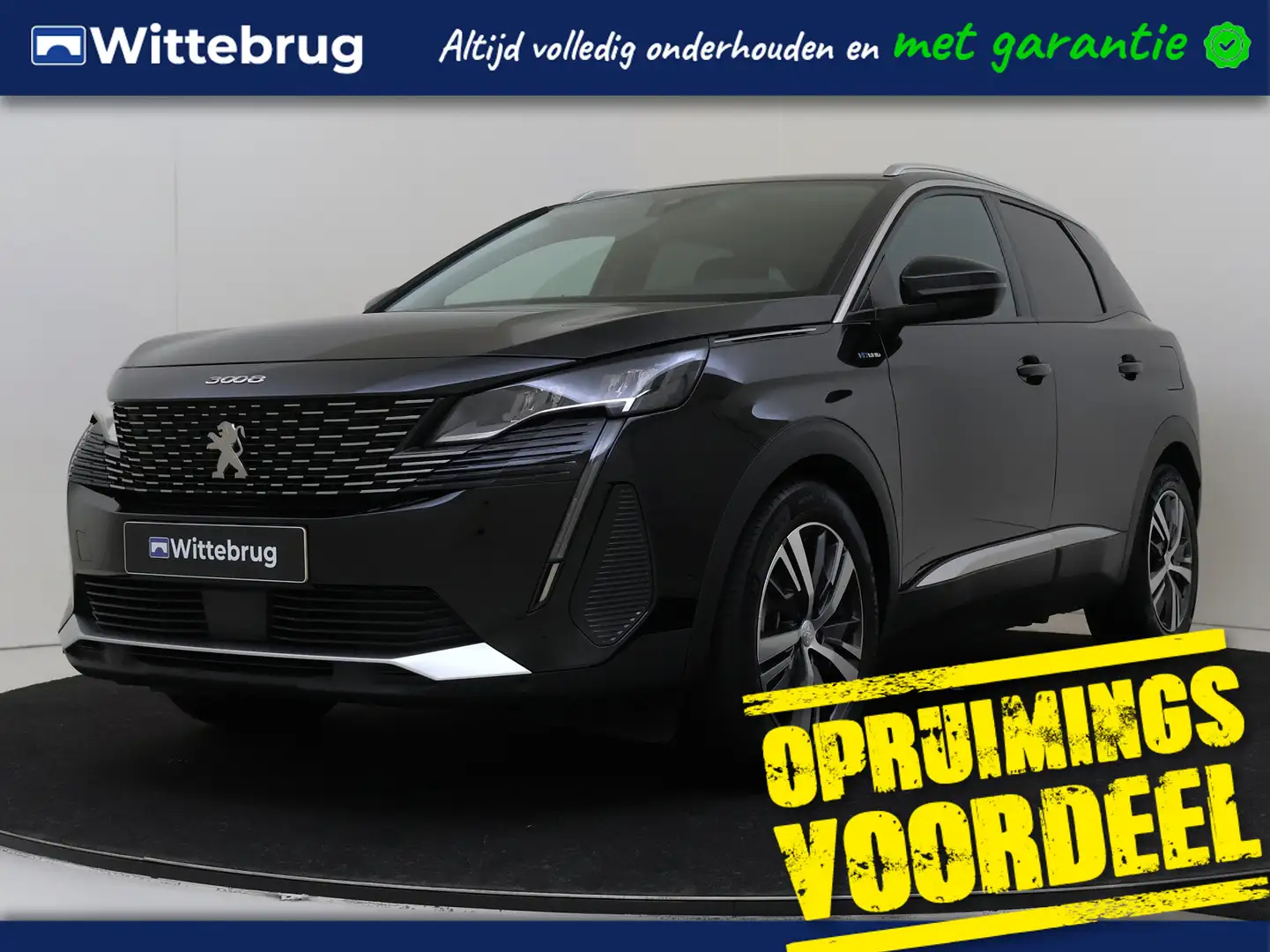 Peugeot 3008 1.6 HYbrid 225PK Blue Lease Allure PLUG IN | NAVIG Zwart - 1