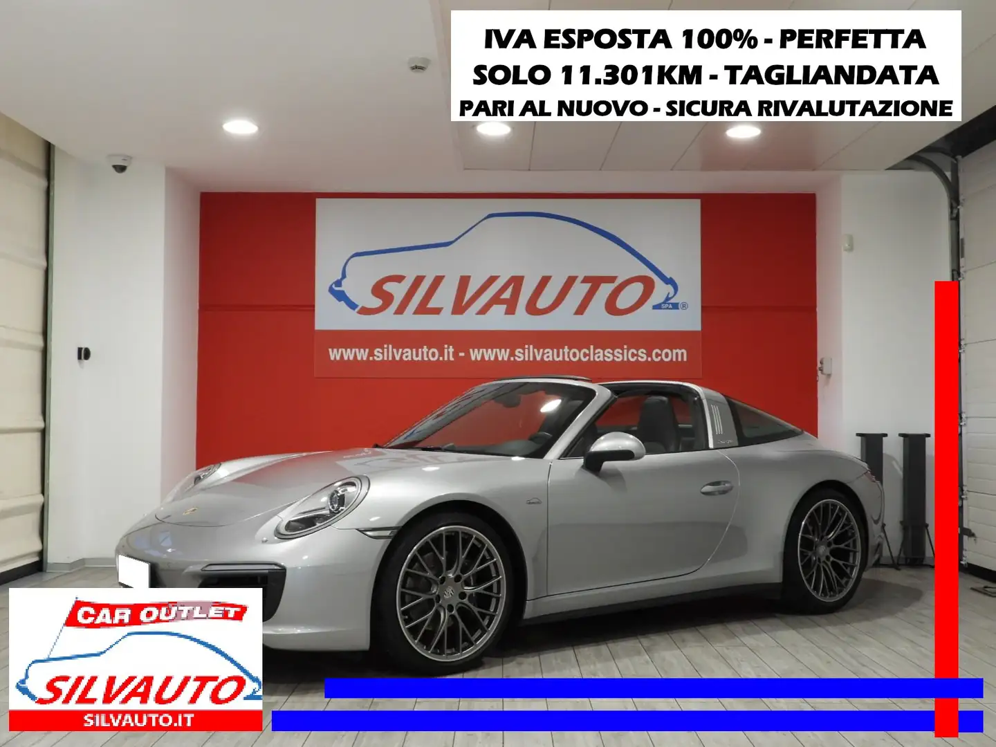 Porsche 991 991 TARGA 4 3.0 370CV PDK - SOLO 11.301KM (2017) Argento - 1