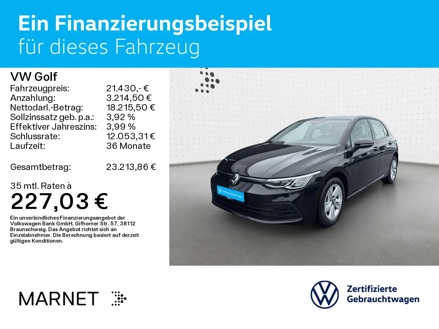 Volkswagen Golf VIII 1.5 TSI Life Navi*Digital*Keyless*SHZ* Nero - 2