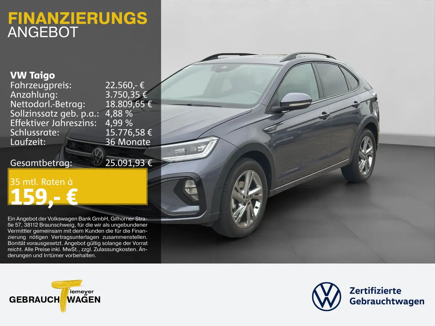 Volkswagen Taigo 1.5 TSI DSG R-LINE NAVI IQ.DRIVE Grau - 1