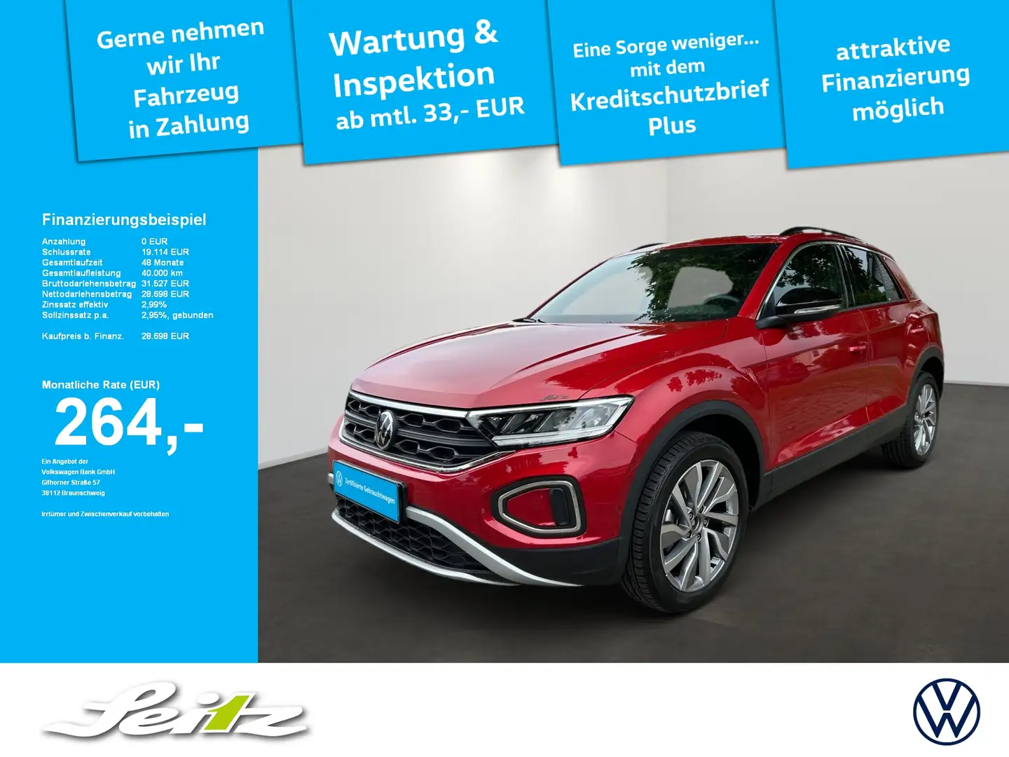 Volkswagen T-Roc 1.5 TSI Goal *AHK*LED*PDC*NAVI* Rot - 1
