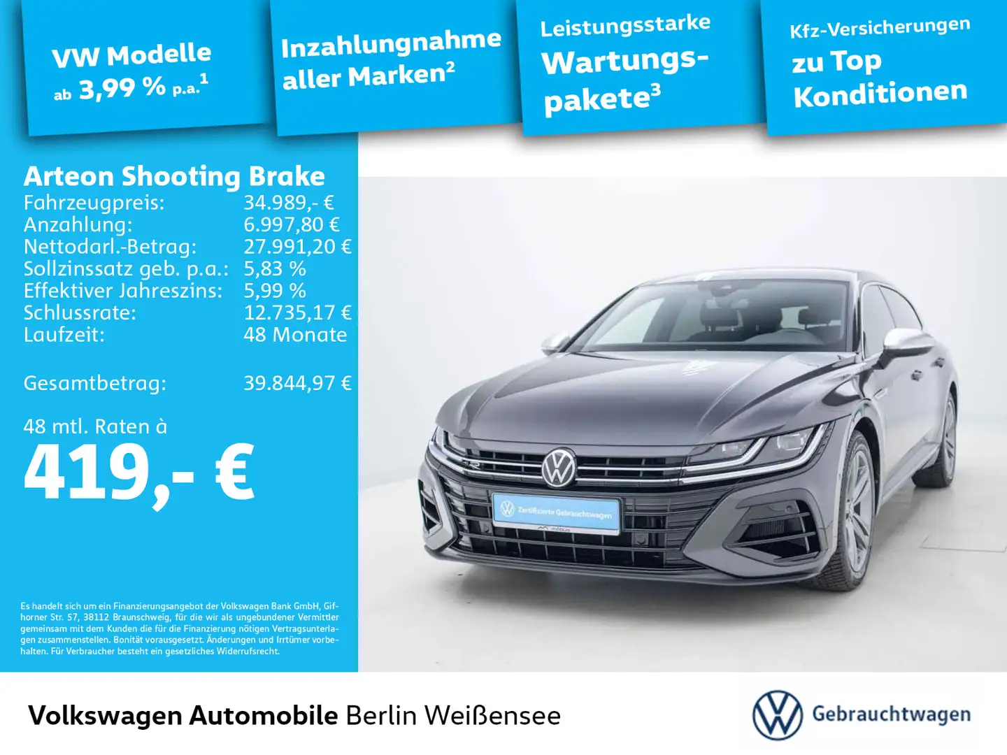 Volkswagen Arteon Arteon R Shooting Brake 2.0 TSI*DSG*4M*360*AHK* Gris - 1