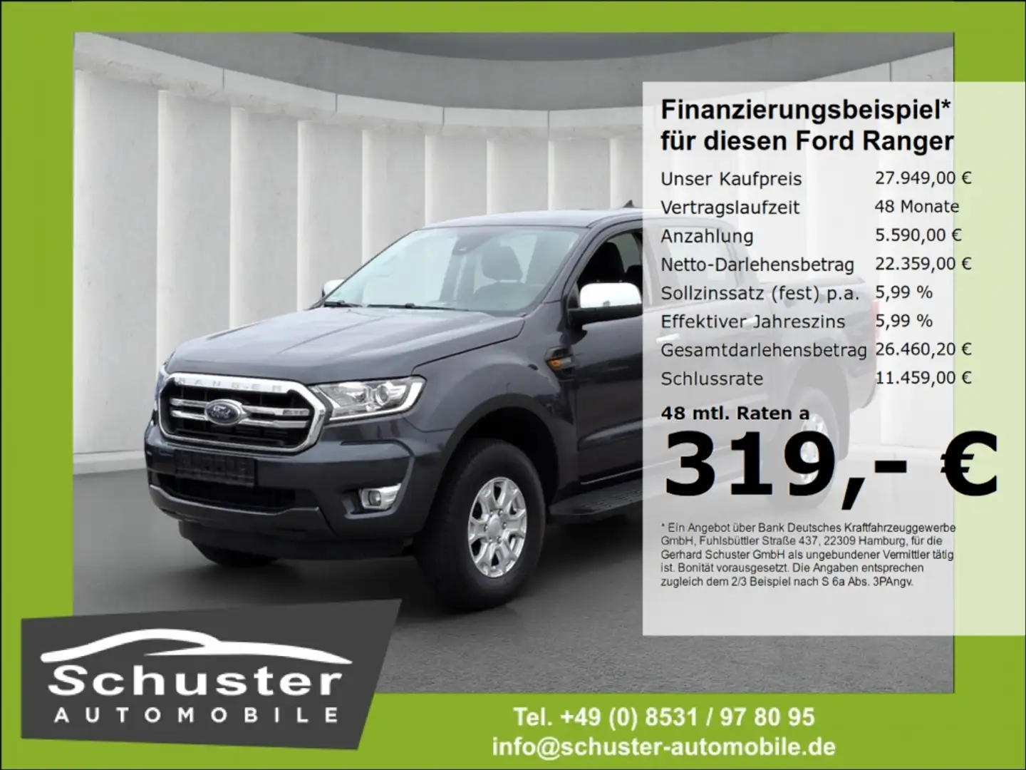 Ford Ranger DoKa 4x4 Panther XLT*AHK Temp SHZ VKZ-Erk Grau - 1