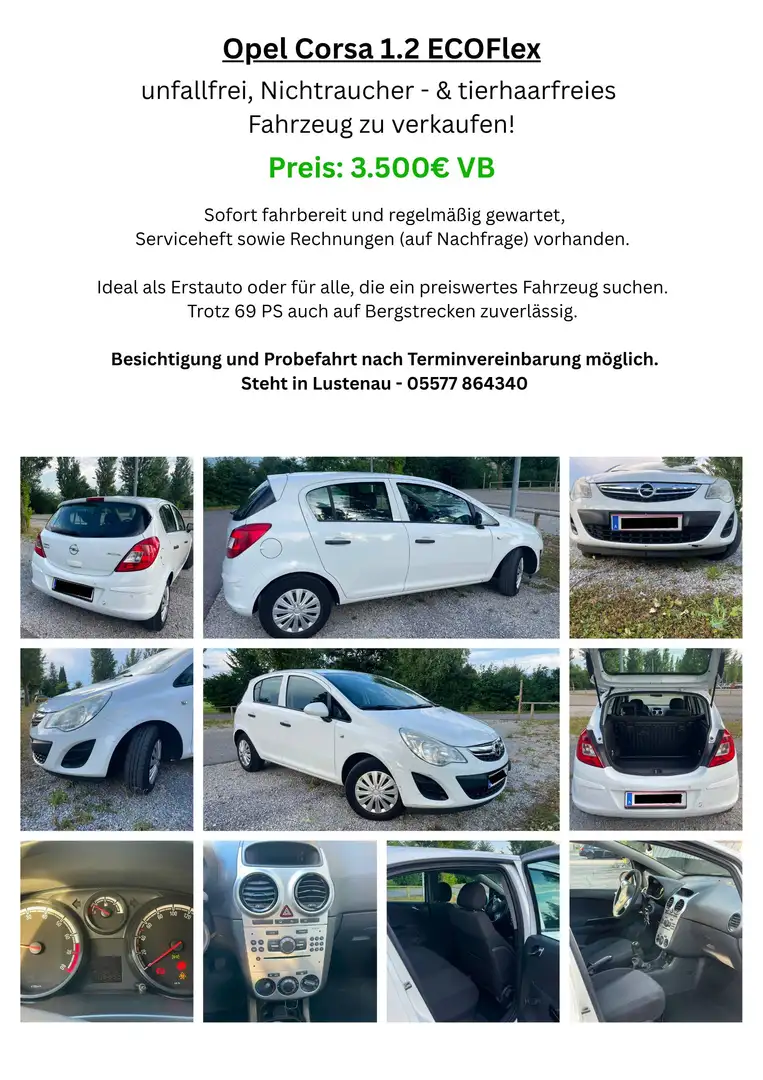 Opel Corsa Opel Corsa D 1.2 ecoFLEX Edition Weiß - 1