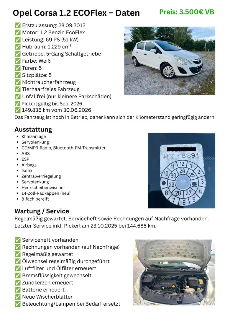 Opel Corsa Opel Corsa D 1.2 ecoFLEX Edition Weiß - 2