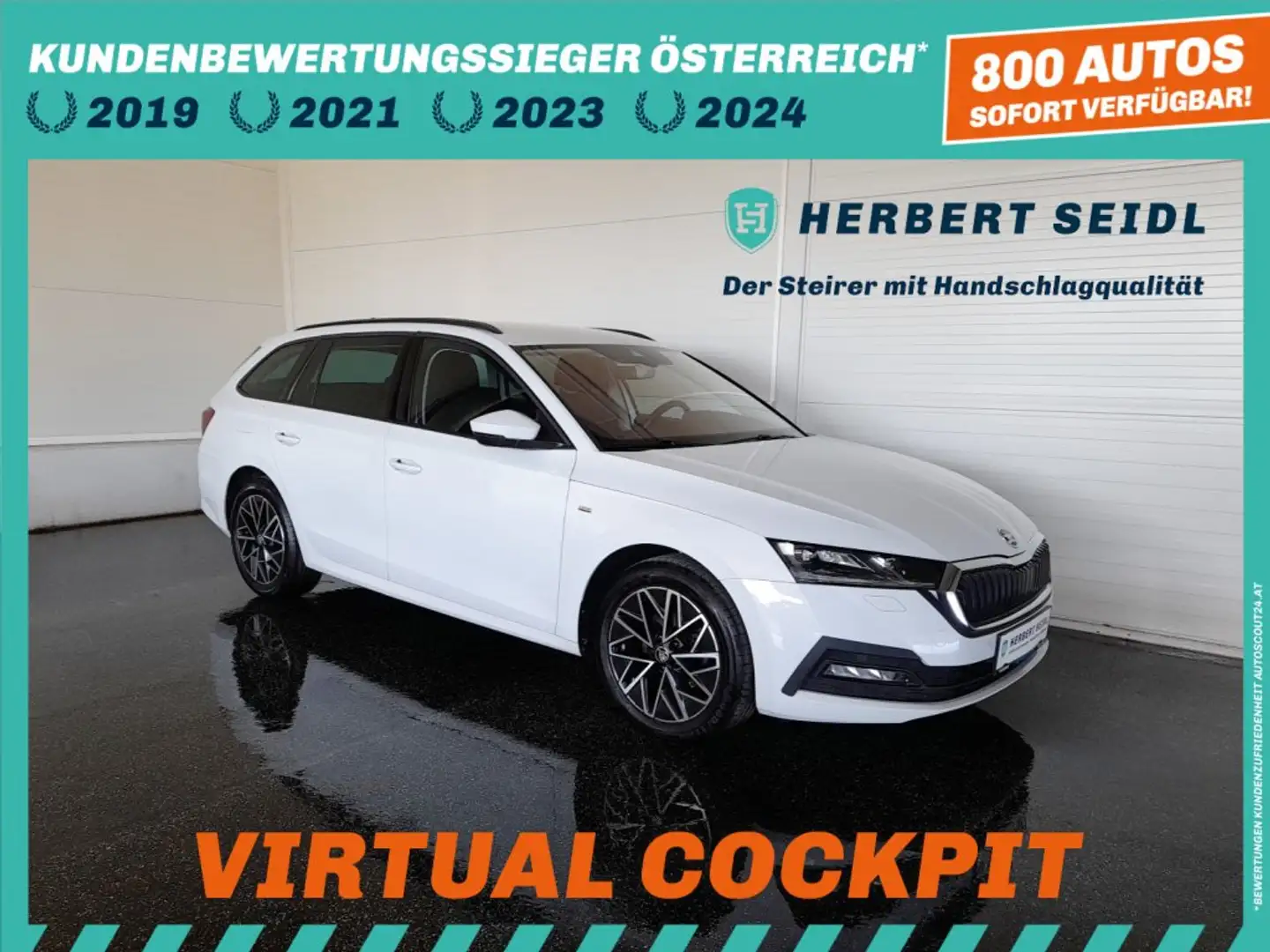Skoda Octavia Combi 2,0 TDI DSG *MATRIX-LED / 17 ZOLL / VIRTUELL / NAVI / AHV & KAMERA / ACC / E-KLAPPE / KEYLESS* Weiß - 1