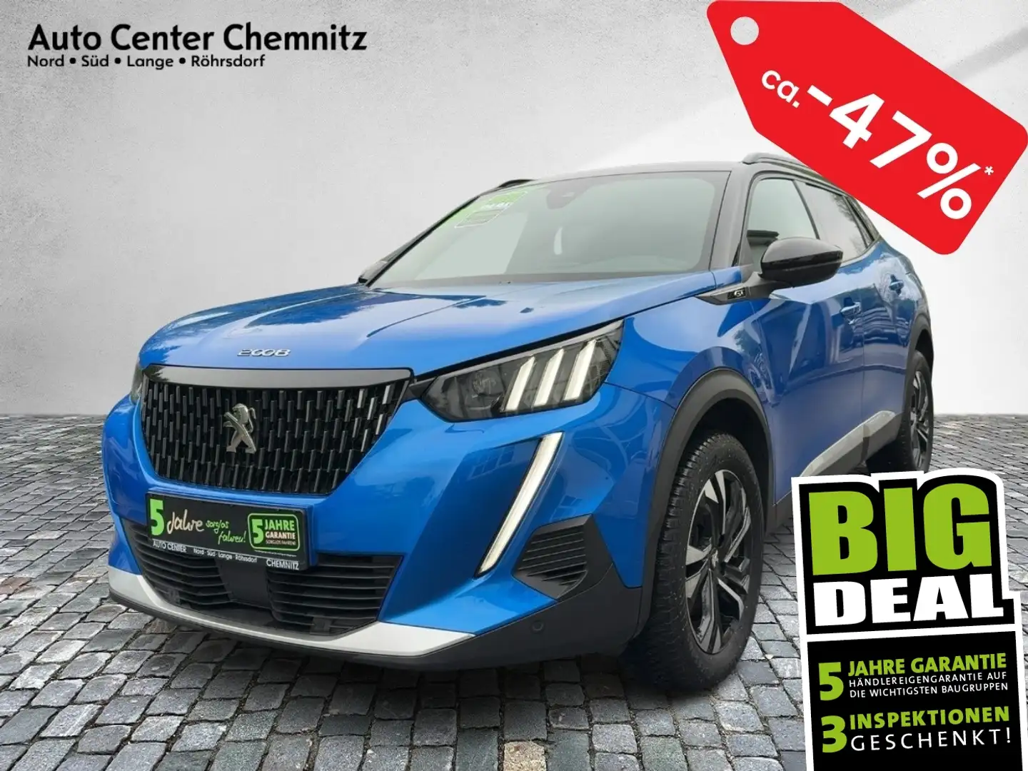 Peugeot 2008 AT8 130 GT LED/Navi/Teilleder/PDC/Kamera Blu/Azzurro - 1