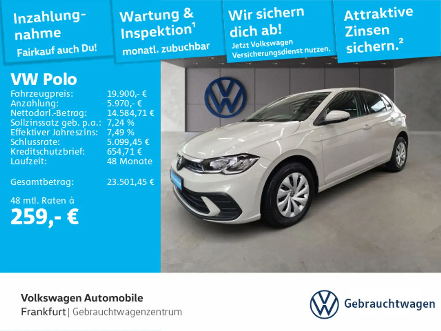 Volkswagen Polo 1.0 TSI DSG Life Navi LED DAB+ FrontAssist Grau - 1