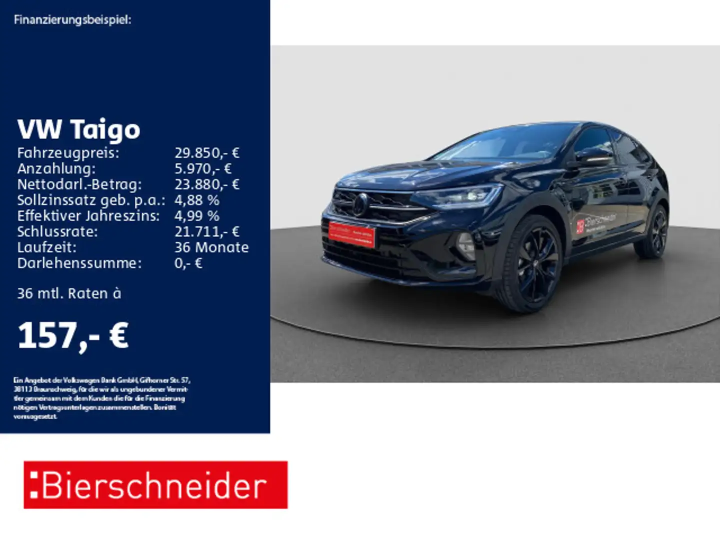 Volkswagen Taigo 1.0 TSI DSG R-Line Black Style 18" PANO RF Schwarz - 1
