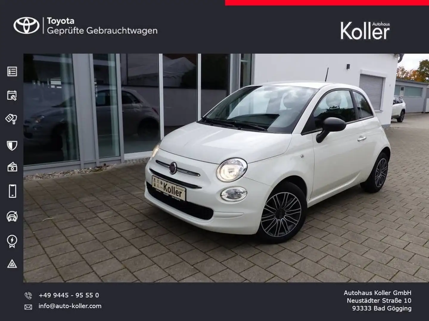 Fiat 500 1.2 8V Klima HiFi Bluetooth PDC Alu ZR NEU Blanc - 1