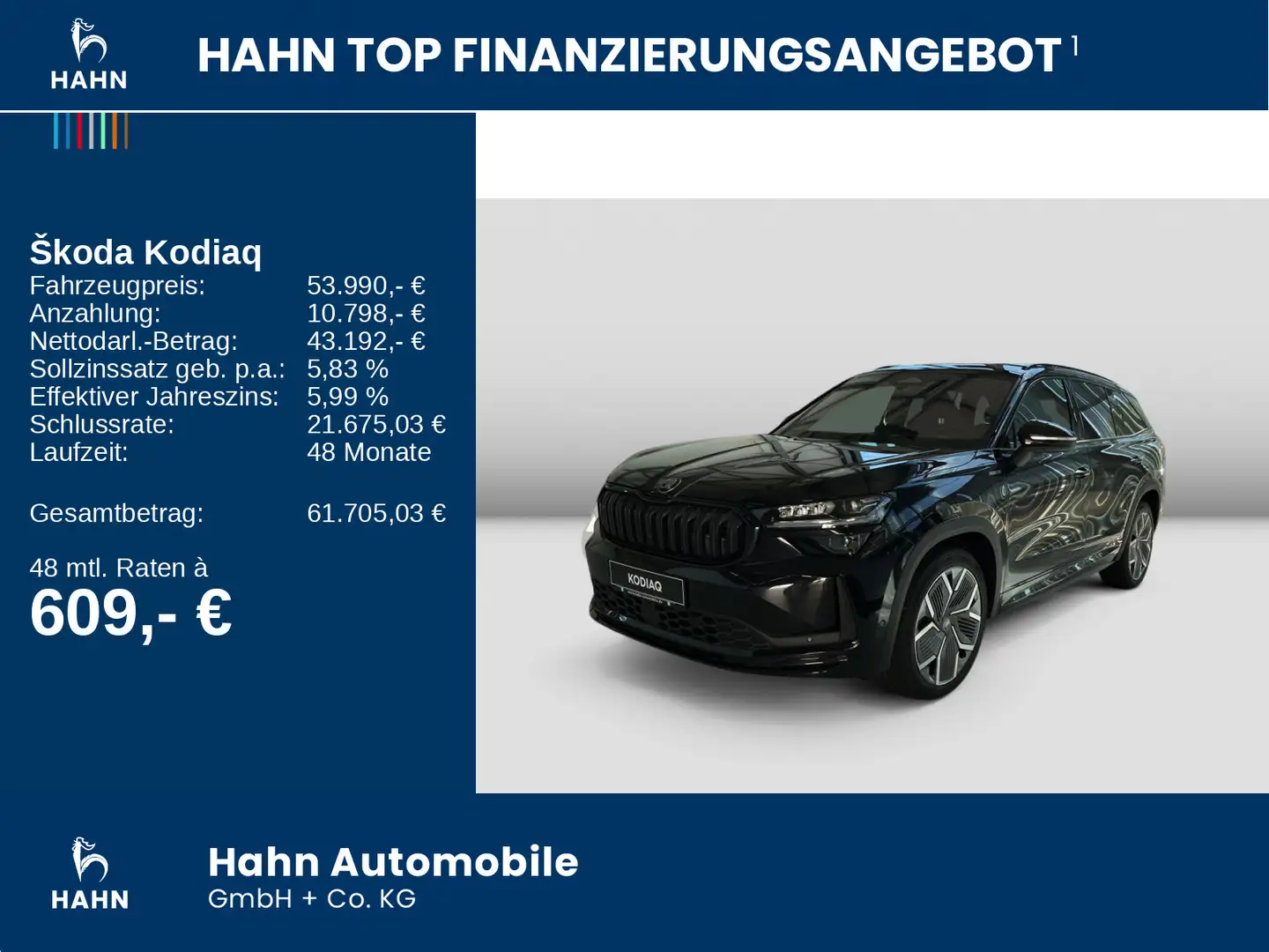 Skoda Kodiaq Sportline 2.0TSI DSG 4x4 Pano HuD ACC AHK Schwarz - 2