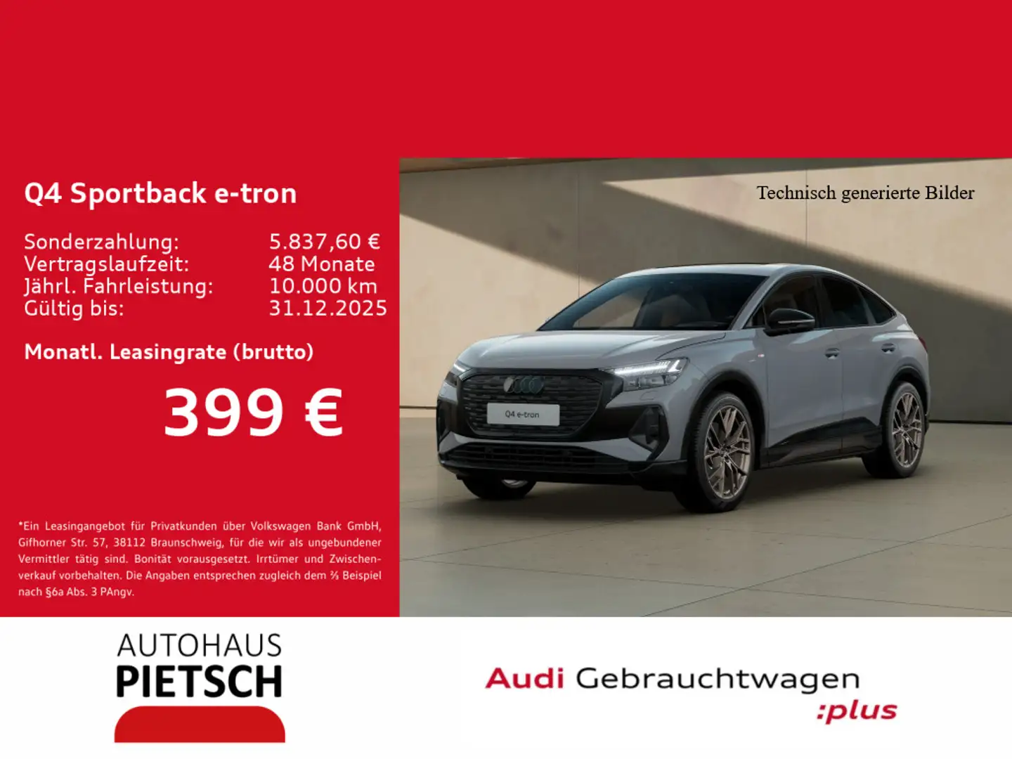 Audi Q4 e-tron Q4 Sportback 45 e-tron S line Matrix Head-Up ACC Grau - 1