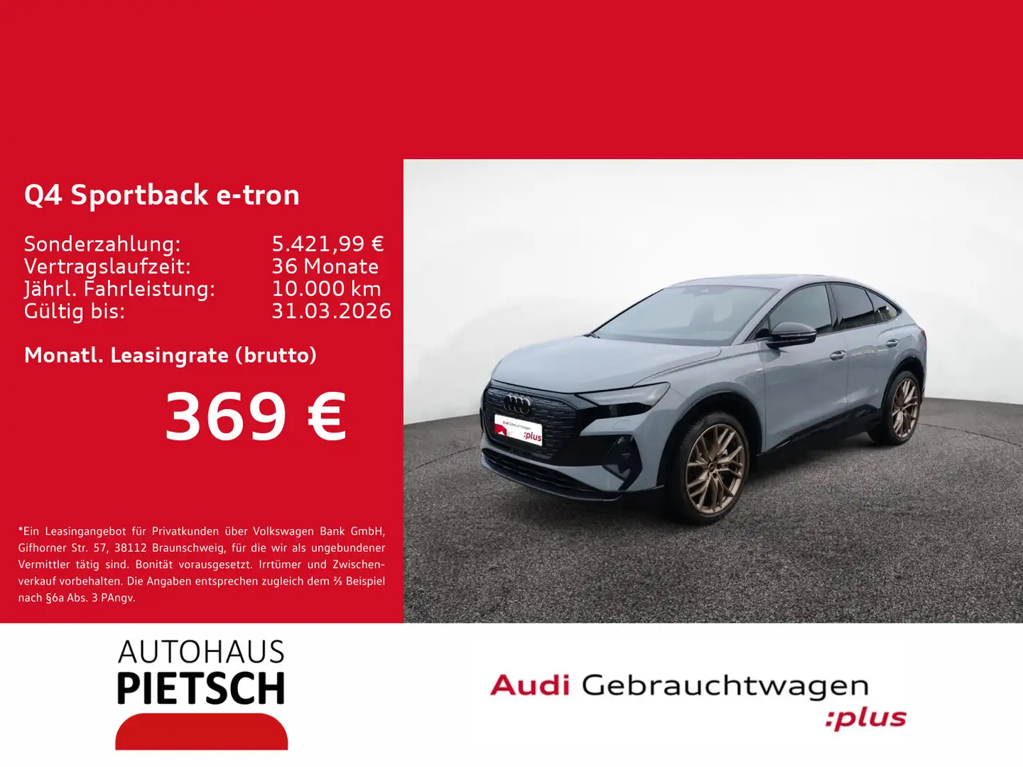 Audi Q4 e-tron Q4 Sportback 45 e-tron S line Matrix Head-Up ACC Grau - 1