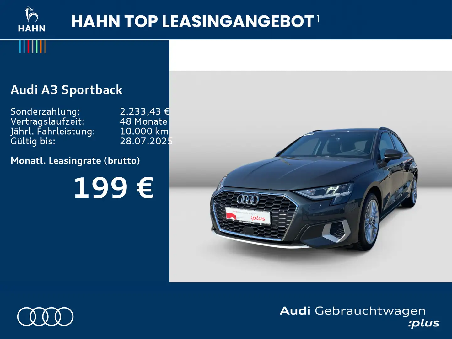 Audi A3 Advanced 30TDI S-Trc Virtual CAM LE Grau - 2