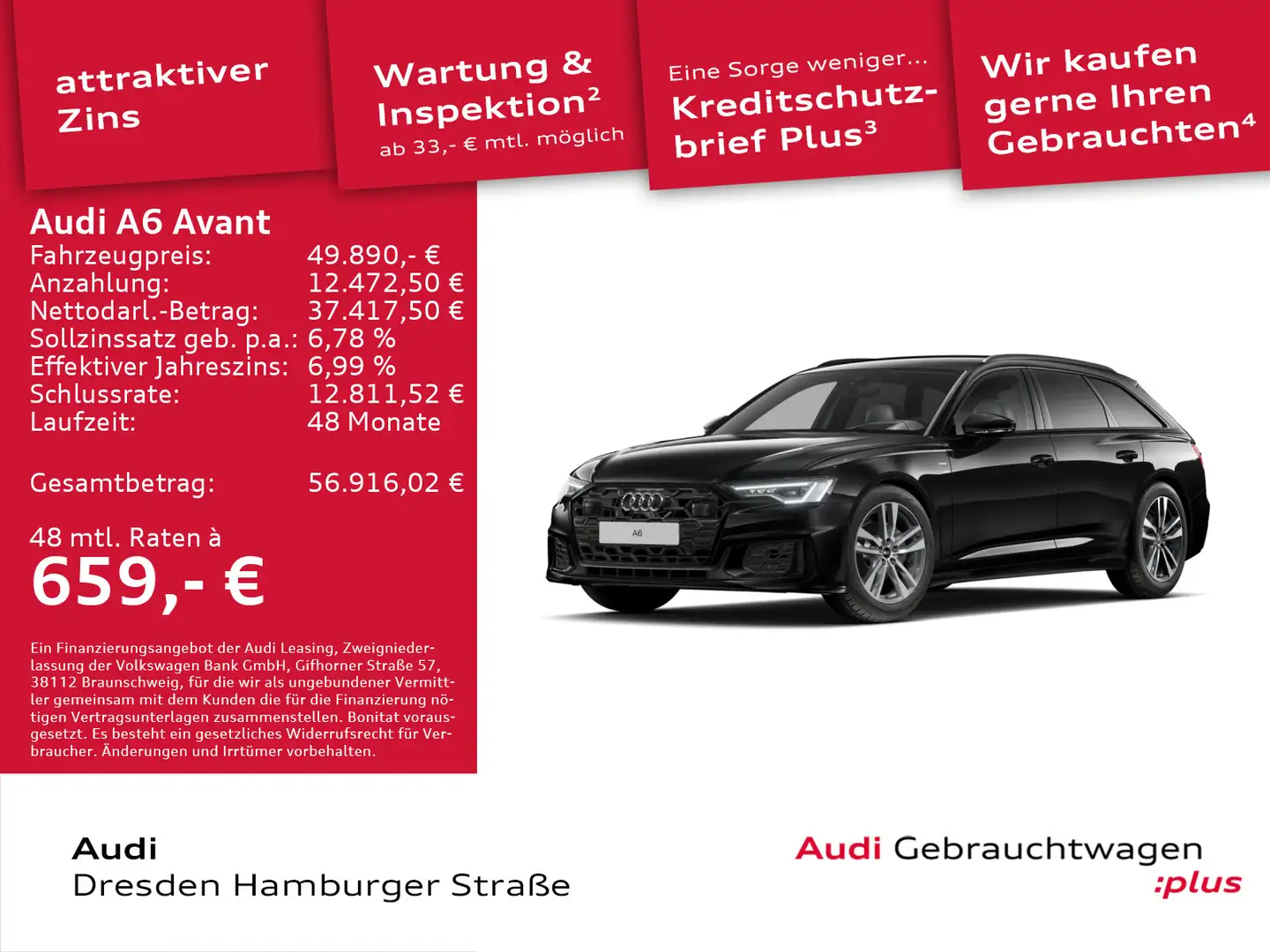 Audi A6 Design S line 40 TDI S tronic Head-Up Schwarz - 1