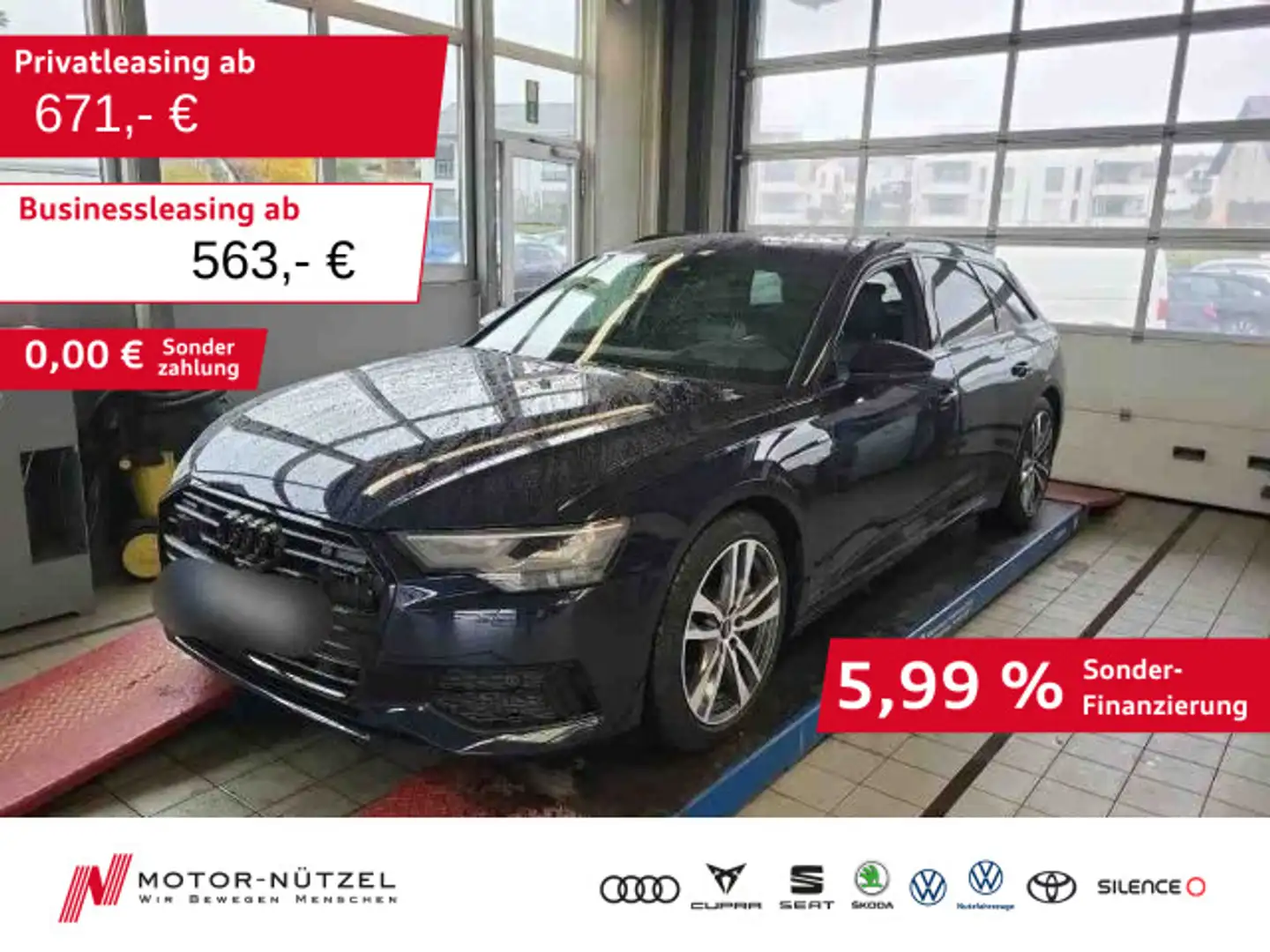 Audi A6 55 TFSI QU S-LINE 5JG+NAVI+AHK+HuD+B&O Blau - 1