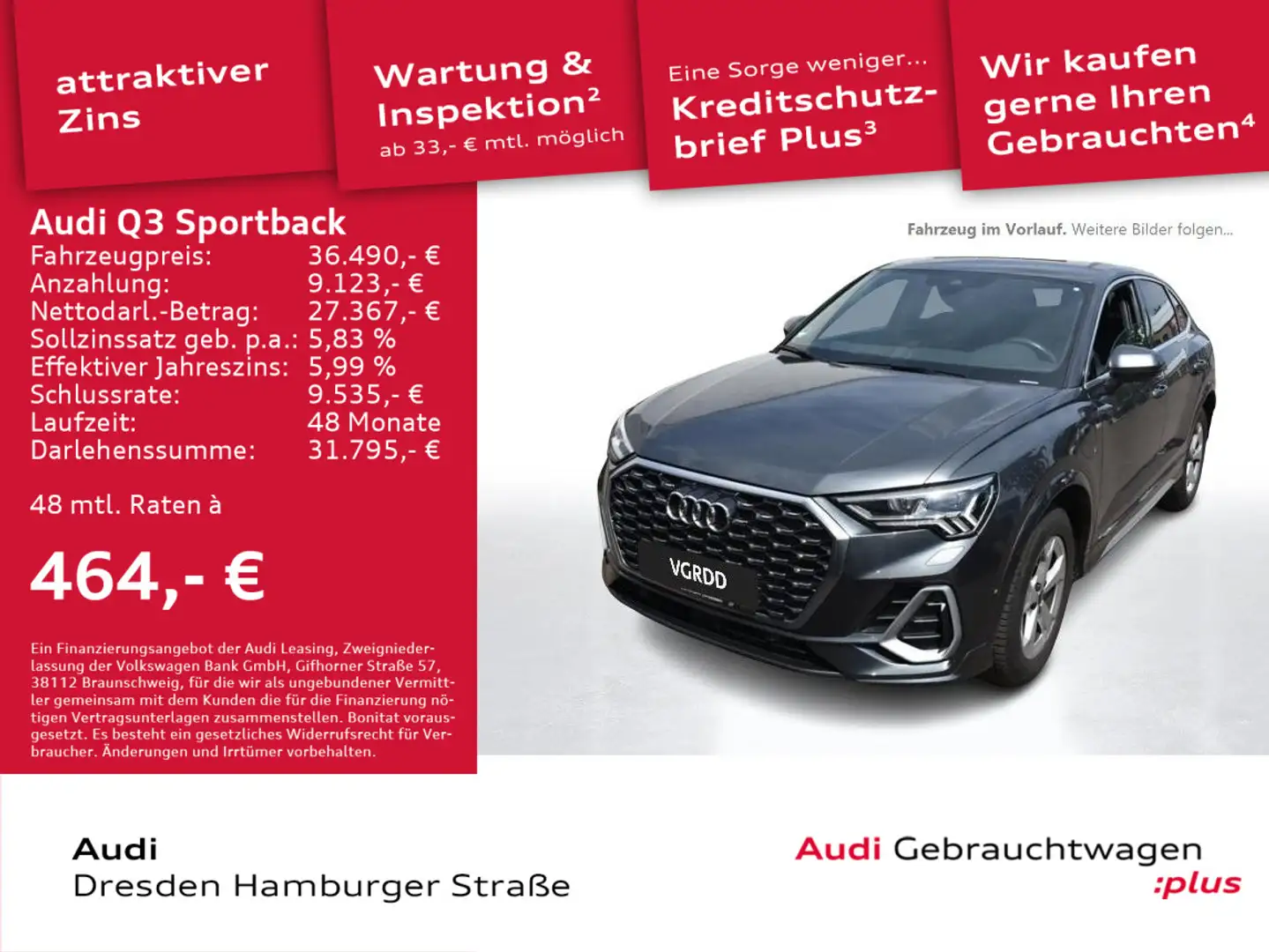 Audi Q3 45 TFSI e S line Matrix Navi Grau - 1